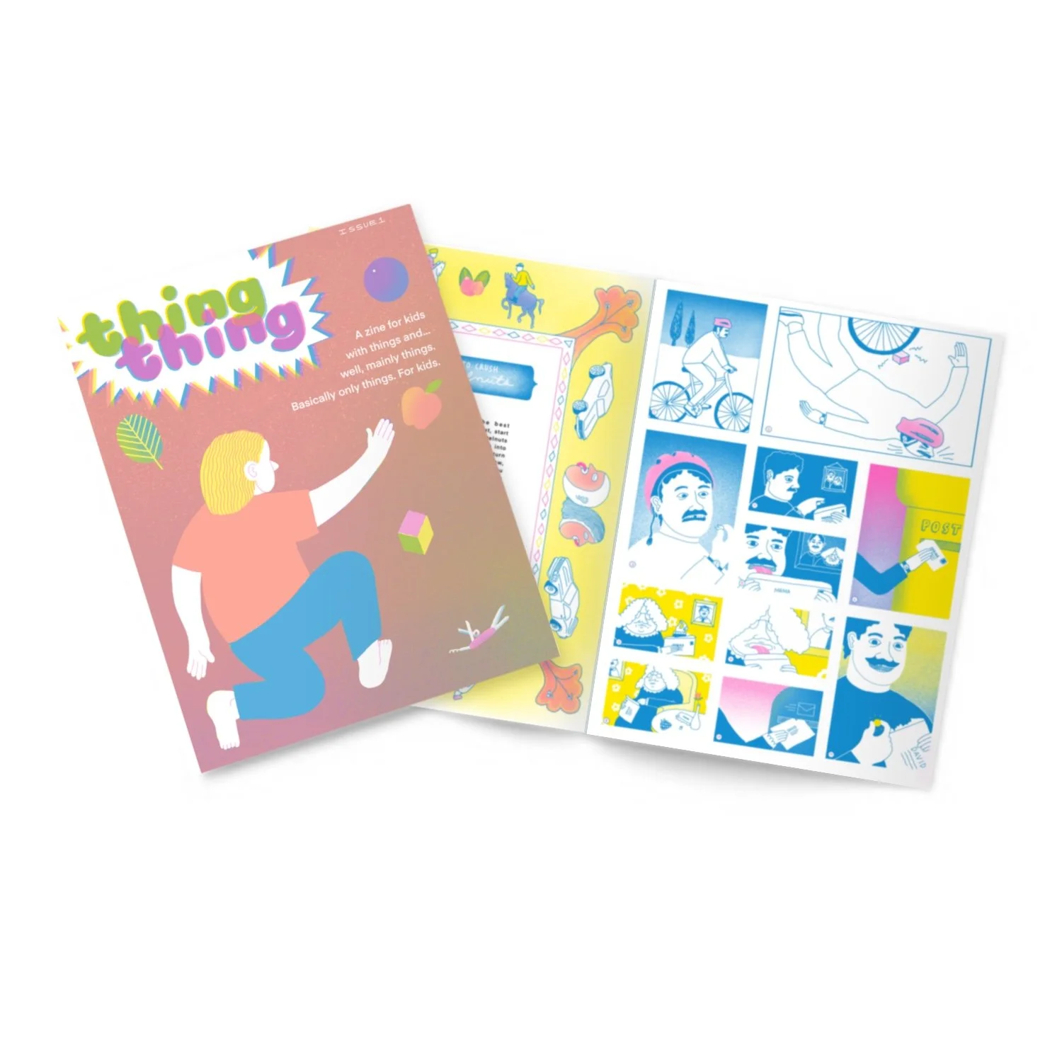 Thingthing risography fanzine created with writer Roger Coma