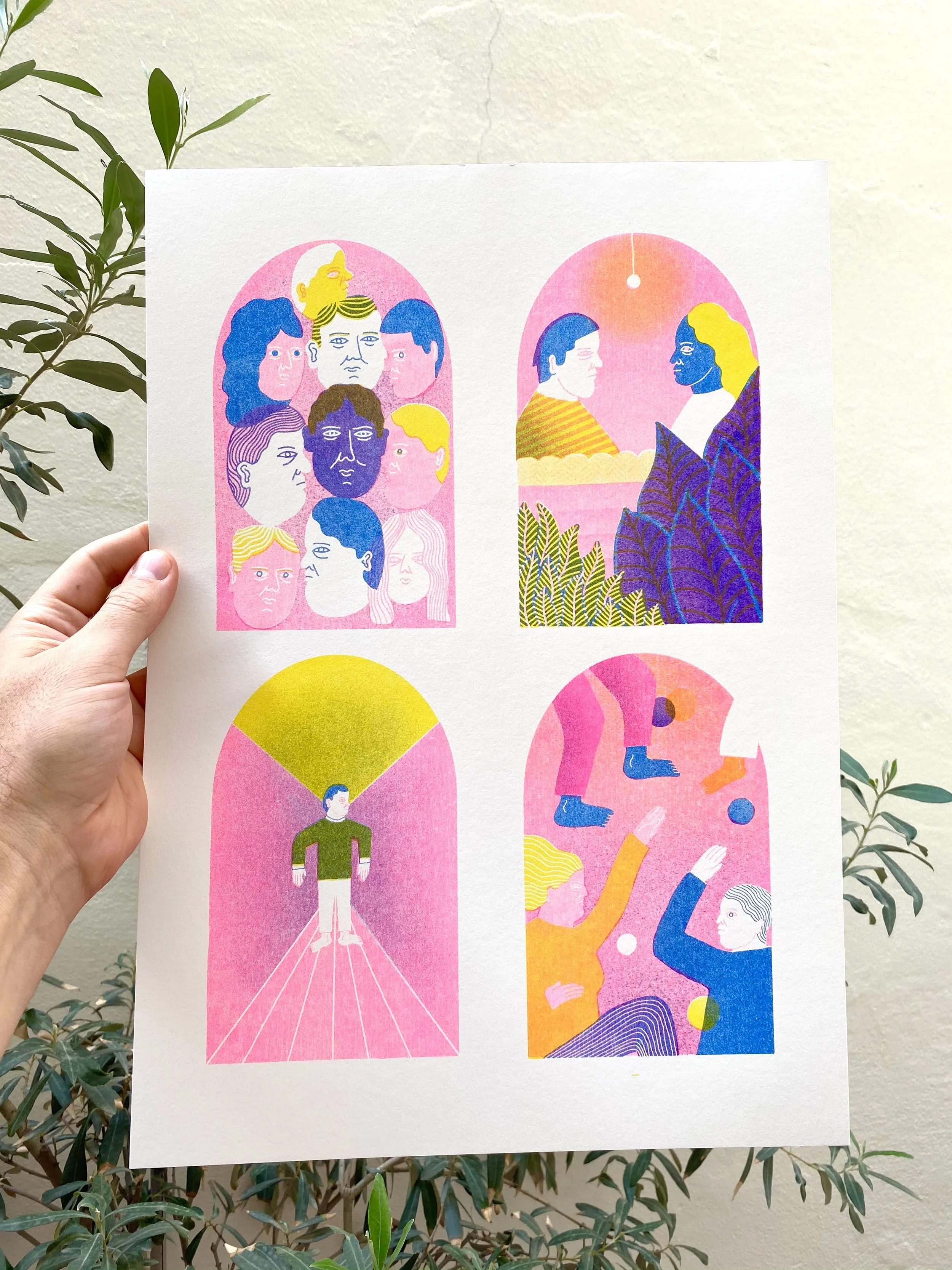 Limited edition Risography print "All the Windows Full"