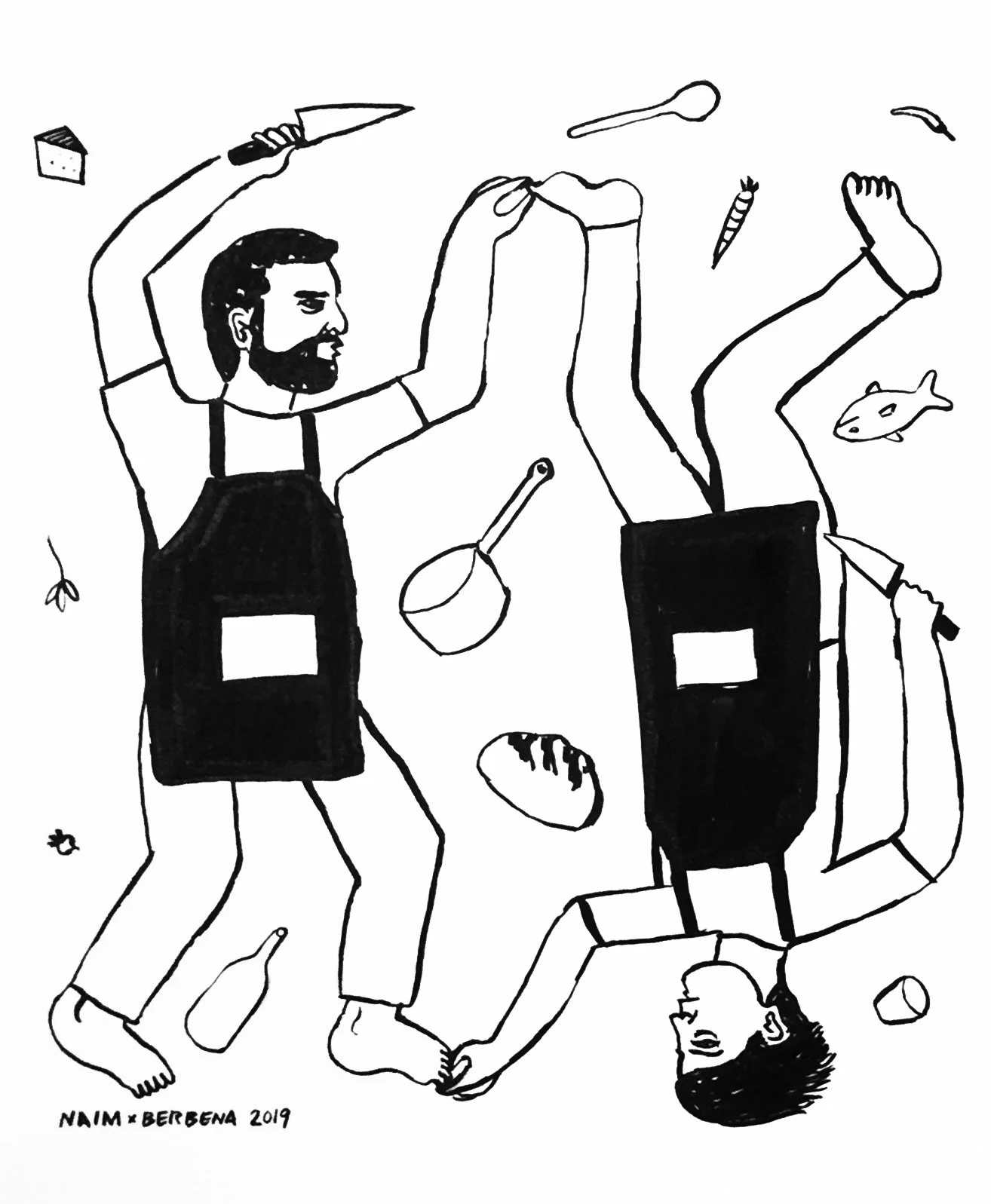 Drawing commissioned by Berbena for their restaurant