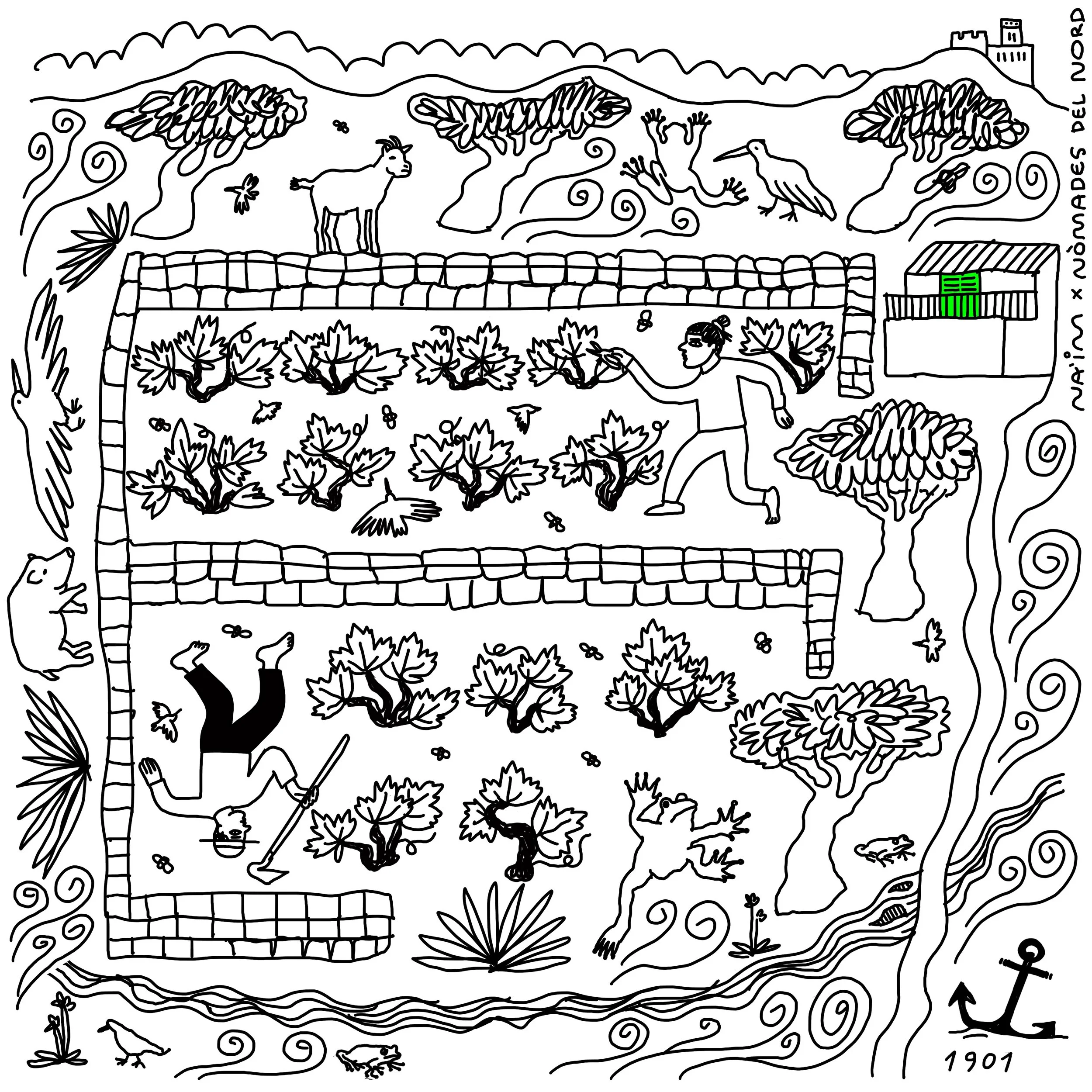 Label design for Clos de Les Maleses vineyard