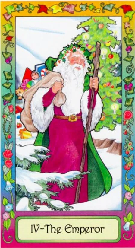 The Emperor in the Whimsical Tarot represents fatherhood, leadership and authority