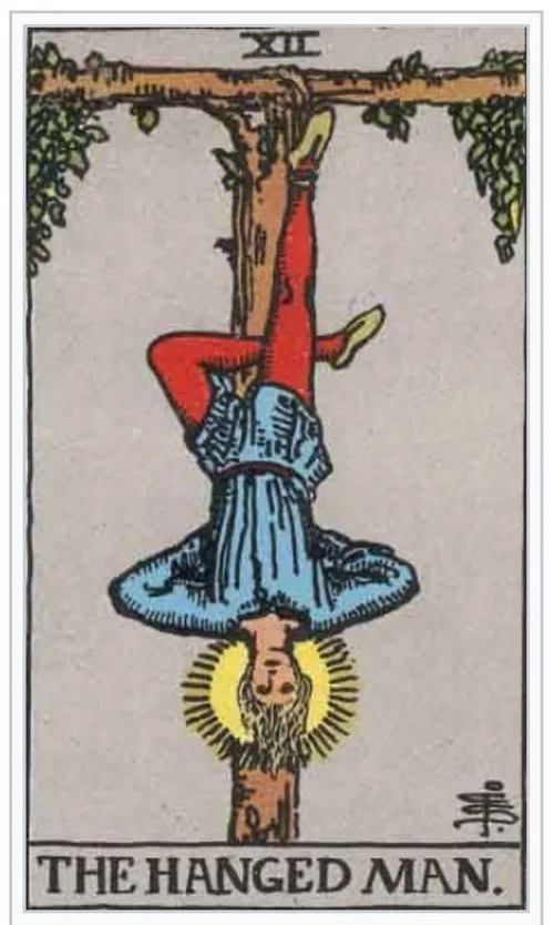 The hanged man teaches you to trust your inution and see things from different angles