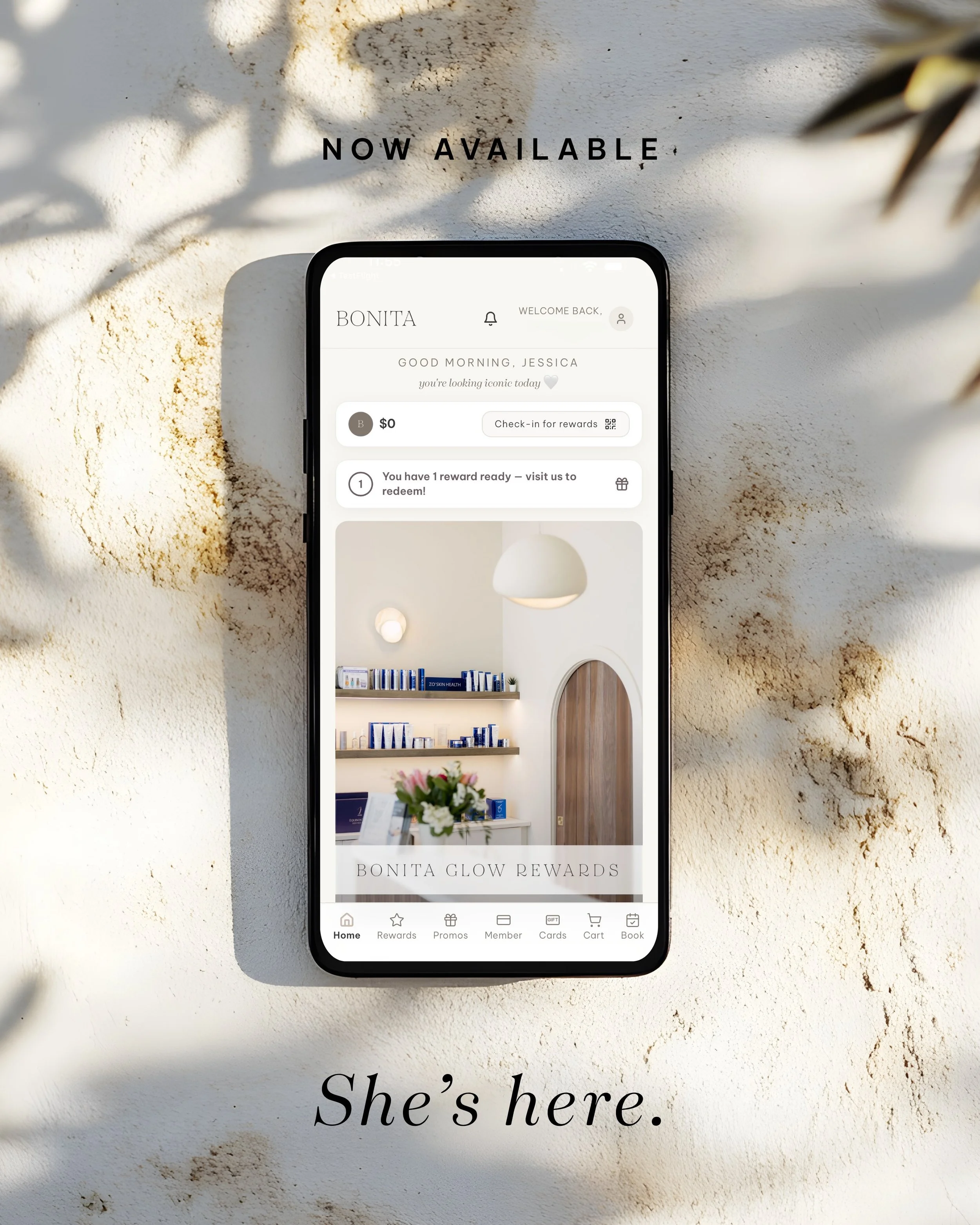 She&rsquo;s here.

The NEW Bonita Glow Rewards App is officially live.

This is a moment we have been working toward for a long time, and we could not be more proud to finally share it with you.

We built this from the ground up, right here in St. Ja
