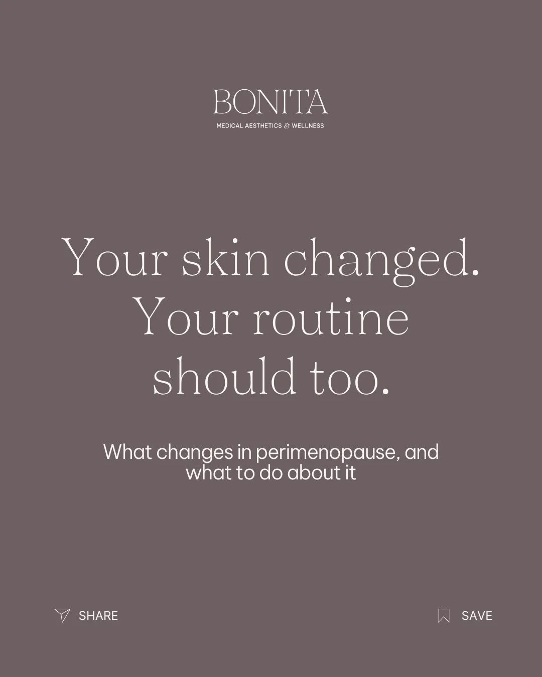 &ldquo;Nothing I&rsquo;m using is working anymore.&rdquo;

If that sounds familiar, your routine didn&rsquo;t fail you. Your skin changed. Estrogen helps your skin hold water, make collagen and repair itself, and as it shifts through perimenopause yo