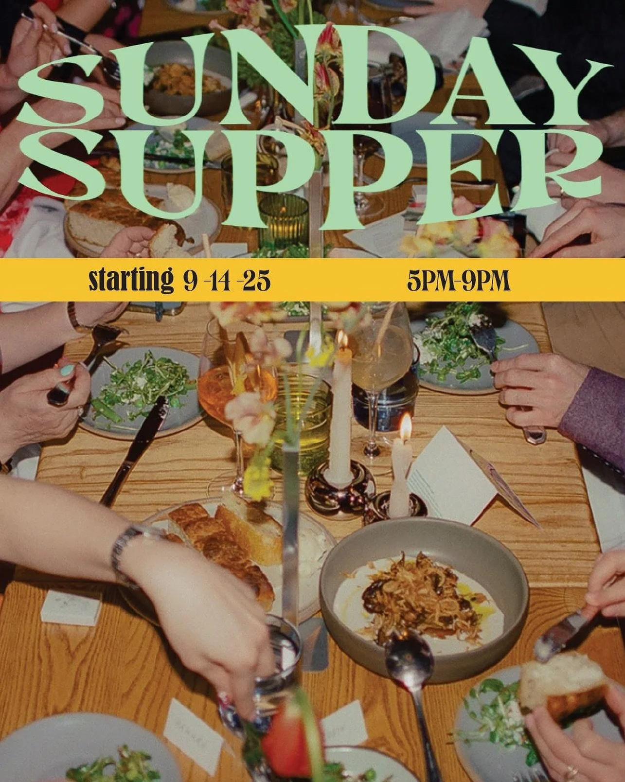 Sunday nights are back! Join us this Sunday 9/14 for our first dinner shift back for fall.