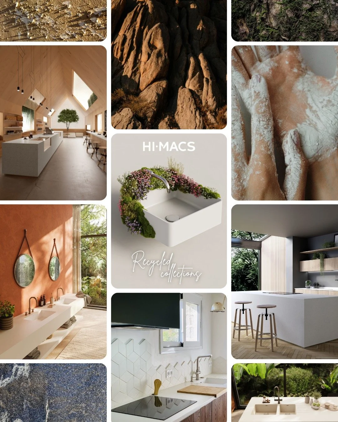 Colours can tell a different story. One of conscious choices and lasting value.

With our 𝗥𝗲𝗰𝘆𝗰𝗹𝗲𝗱 𝗖𝗼𝗹𝗼𝘂𝗿𝘀 𝗖𝗼𝗹𝗹𝗲𝗰𝘁𝗶𝗼𝗻𝘀, HIMACS explores how design and responsibility can move forward together. 

Soft mineral tones, subtle te