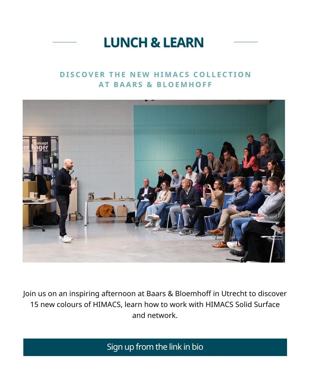 On Wednesday, April 1st, we&rsquo;re hosting an inspiring afternoon at @baars.bloemhoff &rsquo;s office, where you&rsquo;ll discover the latest HIMACS designs, explore creative applications, and experience live demonstrations of thermoforming techniq