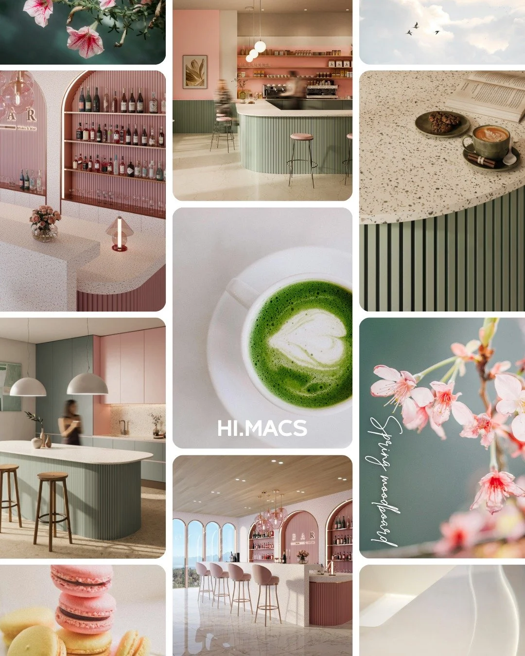 𝗦𝗽𝗿𝗶𝗻𝗴 𝗶𝘀 𝗶𝗻 𝘁𝗵𝗲 𝗮𝗶𝗿&hellip; 𝗮𝗻𝗱 𝗶𝘁&rsquo;𝘀 𝘁𝗶𝗺𝗲 𝘁𝗼 𝗴𝗼 𝗴𝗿𝗲𝗲𝗻 🌸🍵
This seasonal moodboard highlights the latest HIMACS colours, where nature-inspired tones meet contemporary design. The new 𝗦𝗼𝗹𝗶𝗱𝘀 shades, Urba