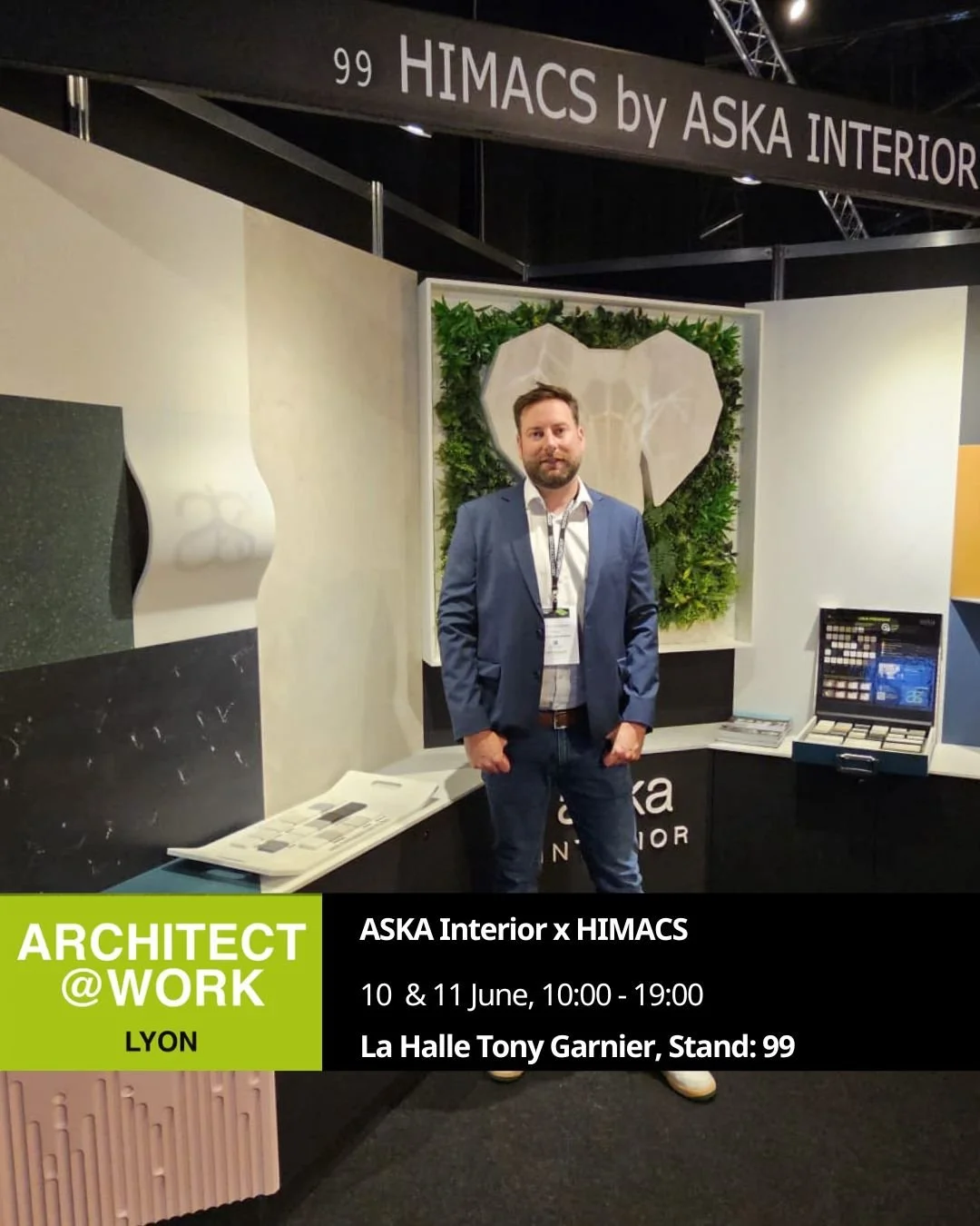 Discover the newest colours and innovations of HIMACS with our French distributor @aska_interior!

During the upcoming edition of @architect_at_work in Lyon on June 10 and 11. 

Meet us to explore all the creative possibilities of HIMACS across all s