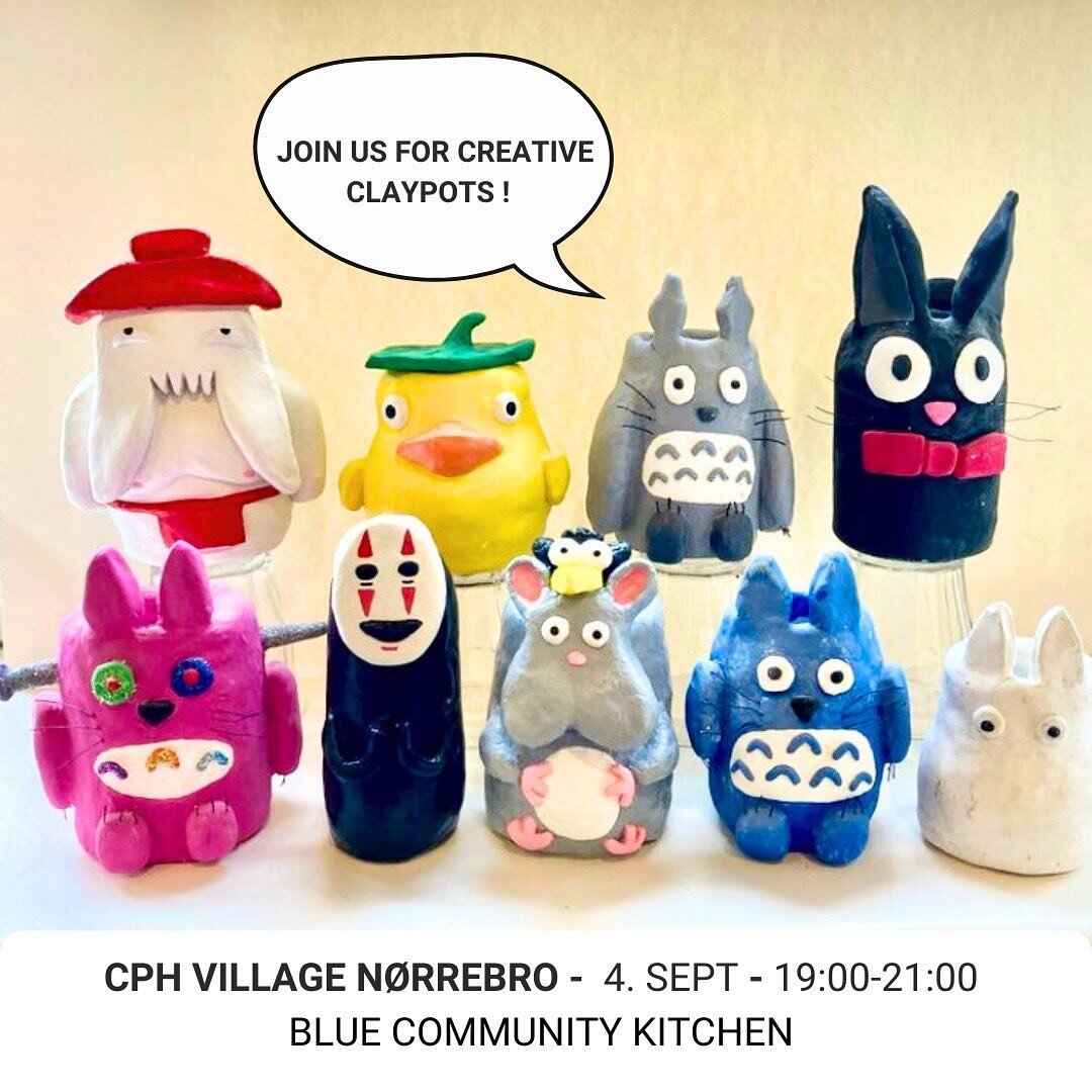 Calling all creative villagers 📣
Join us for a fun workshop at CPH Village N&oslash;rrebro where you can meet fellow villagers and create claypots 🎨👐

If you have clean jam jars at home, please bring them! 🤠

Read more on the CPH Village App and 