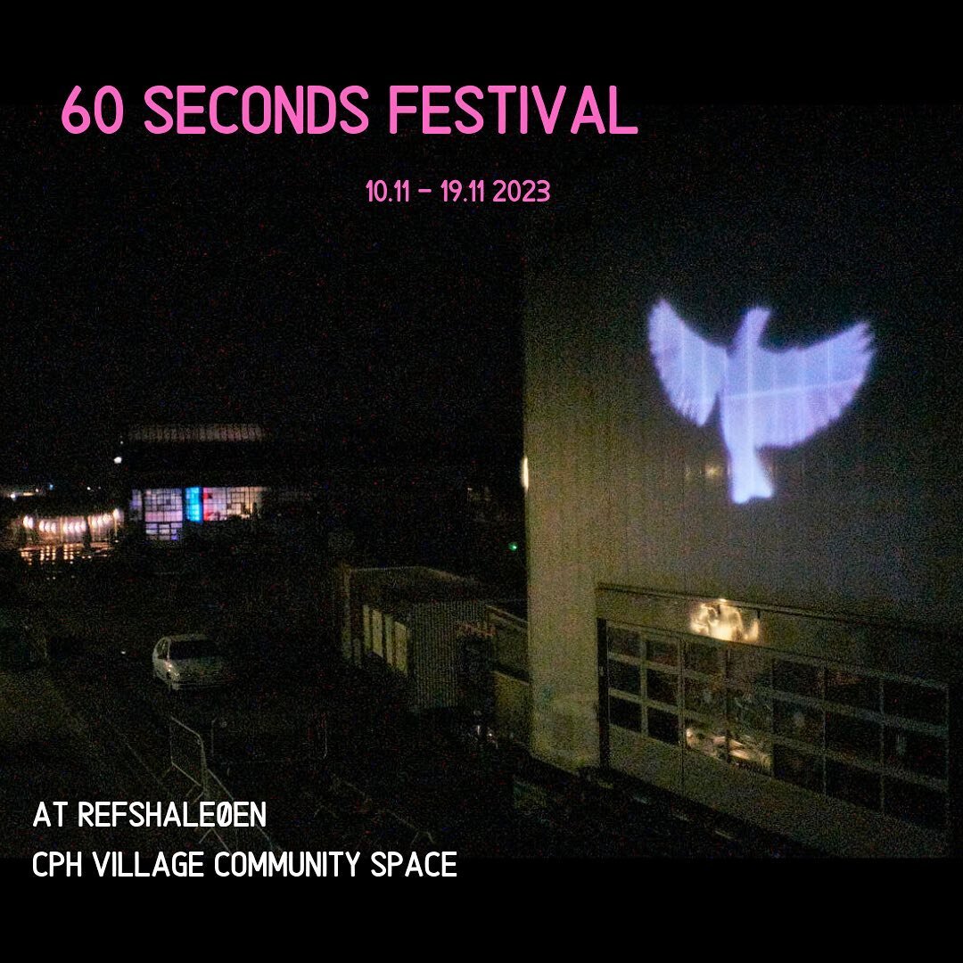 Welcome @60seconds_cph ✨ The facade of the Village Refshale&oslash;en Community Space is used as a canvas for this years 60 Seconds Festival! 
Stop by and explore short films in the dark from today 🍿🌝

@60seconds_cph 
Photo: Peter Lind
Video: Haiku