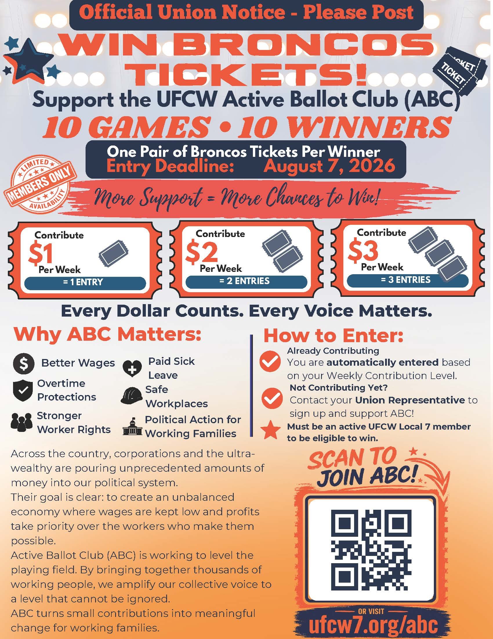Sign up for ABC to Win Tickets!