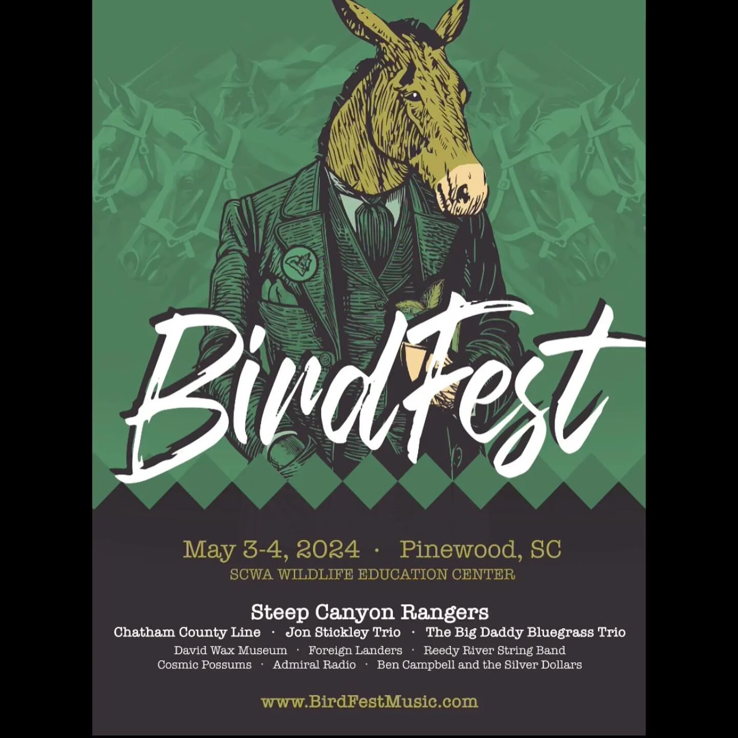 🎶FESTIVAL ALERT: Excited to announce that we're heading to Birdfest! ~ May 3 &amp; 4, 2024 at the Wildlife Education Center in Pinewood, SC. 

Looking forward to a good time with all these great bands. 
Check out this killer lineup!
🔥👀

Advance Ti