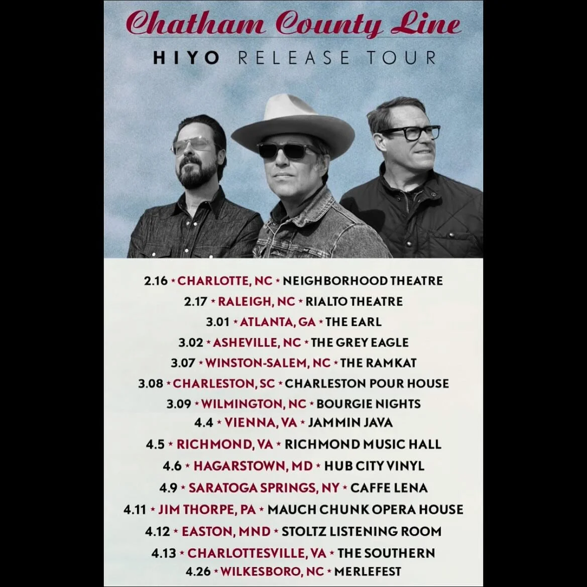 🚨NEW HIYO RELEASE TOUR DATES ANNOUNCED! 
Tickets for our east coast shows are on sale now and new show dates are listed below.👇👀

BAND ON THE RUN
We'll be out on the road next year celebrating the release of our new album "Hiyo&rdquo;, and we