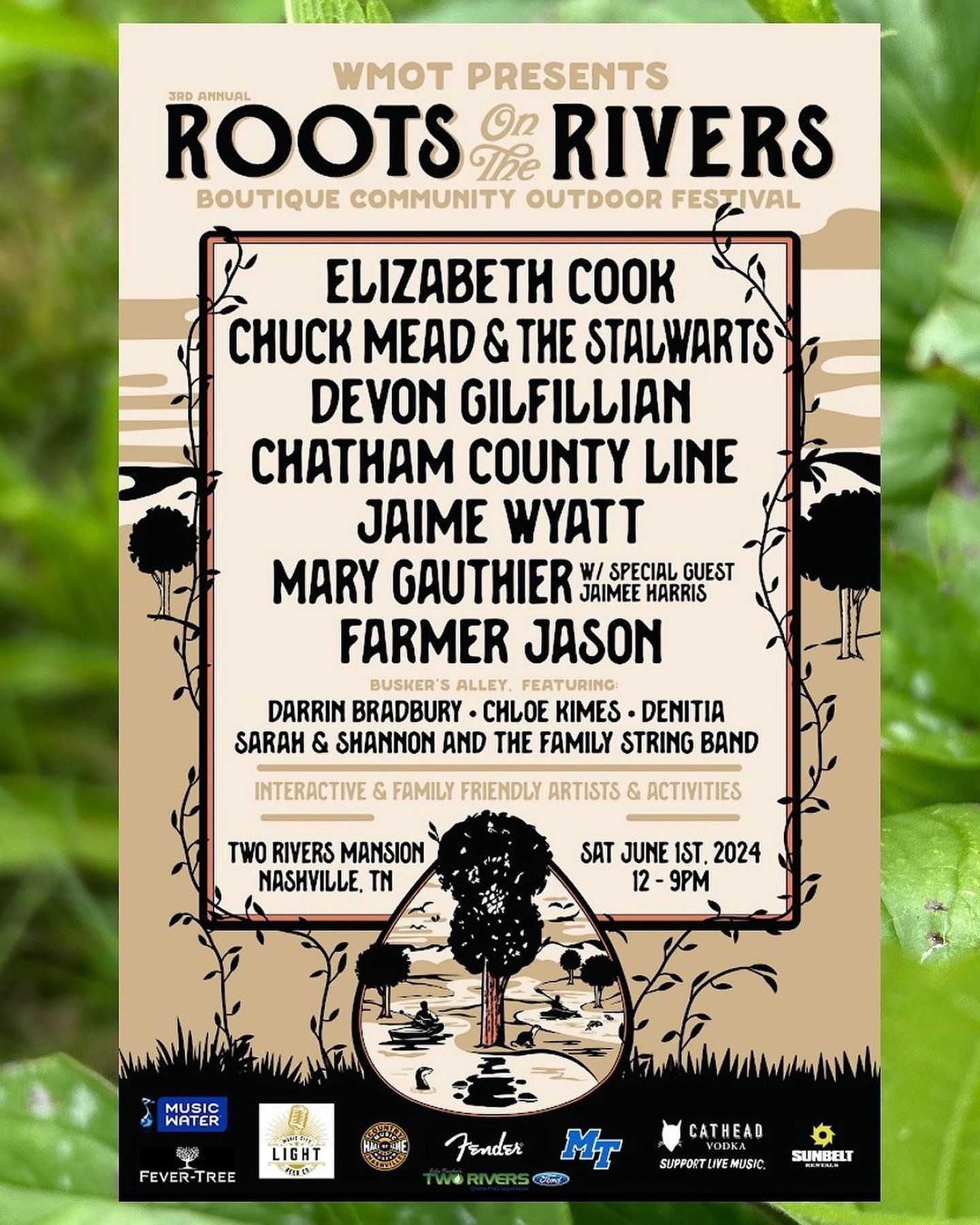 🚨Nashville! CCL is coming to the Music City THIS Saturday, June 1st for @rootsradiowmot 3rd Annual Roots on the Rivers Festival at Two Rivers Mansion. CCL hits the stage at 4:15pm. It&rsquo;s an awesome lineup and you need to be there! 
Details and 