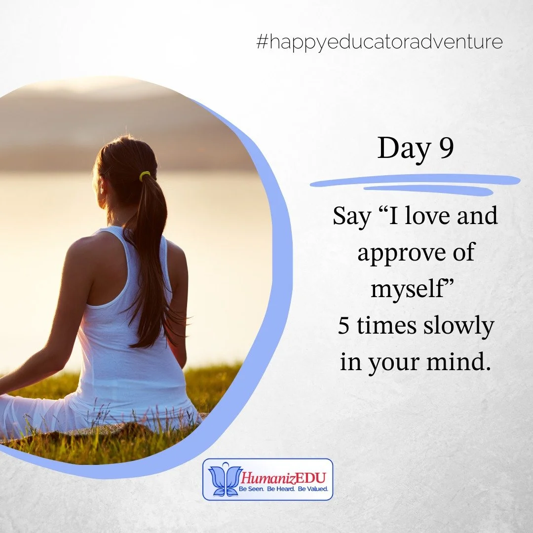 Day 9 of the #HappyEducatorAdventure 🥳
Today's Task is focusing on the power of affirmations! Say "I love and approve of myself" 5 times slowly in your mind (bonus points if you say them out loud or in the mirror) 
Are you interested in