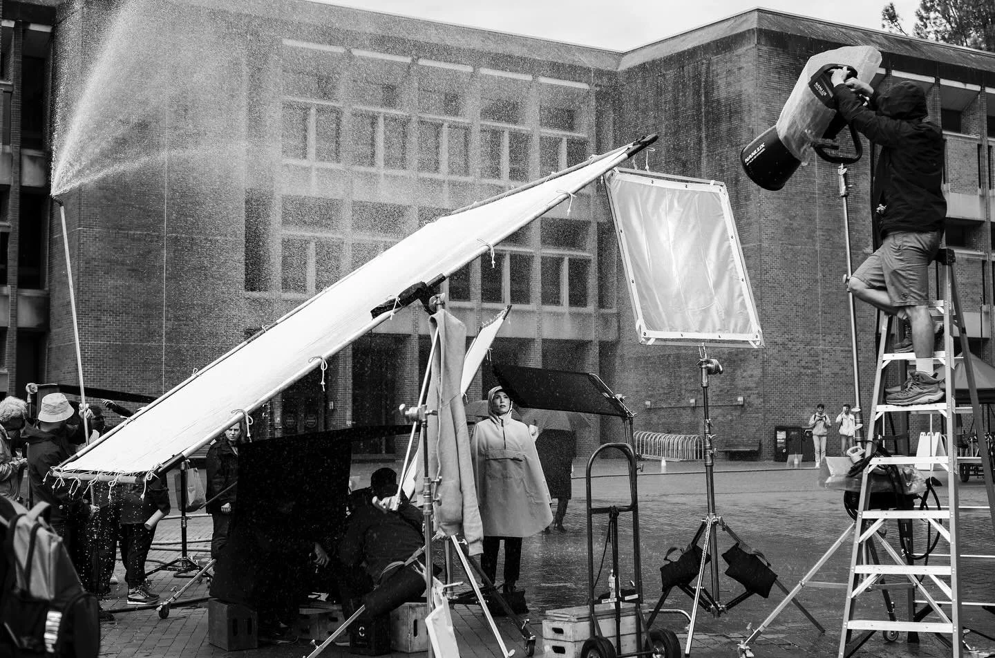 A few BTS shots from a recent @cleverhood ad conceived of and directed by @langanfilms, filmed by @cmosson, featuring @victoriasierraealy and @hifeiner.