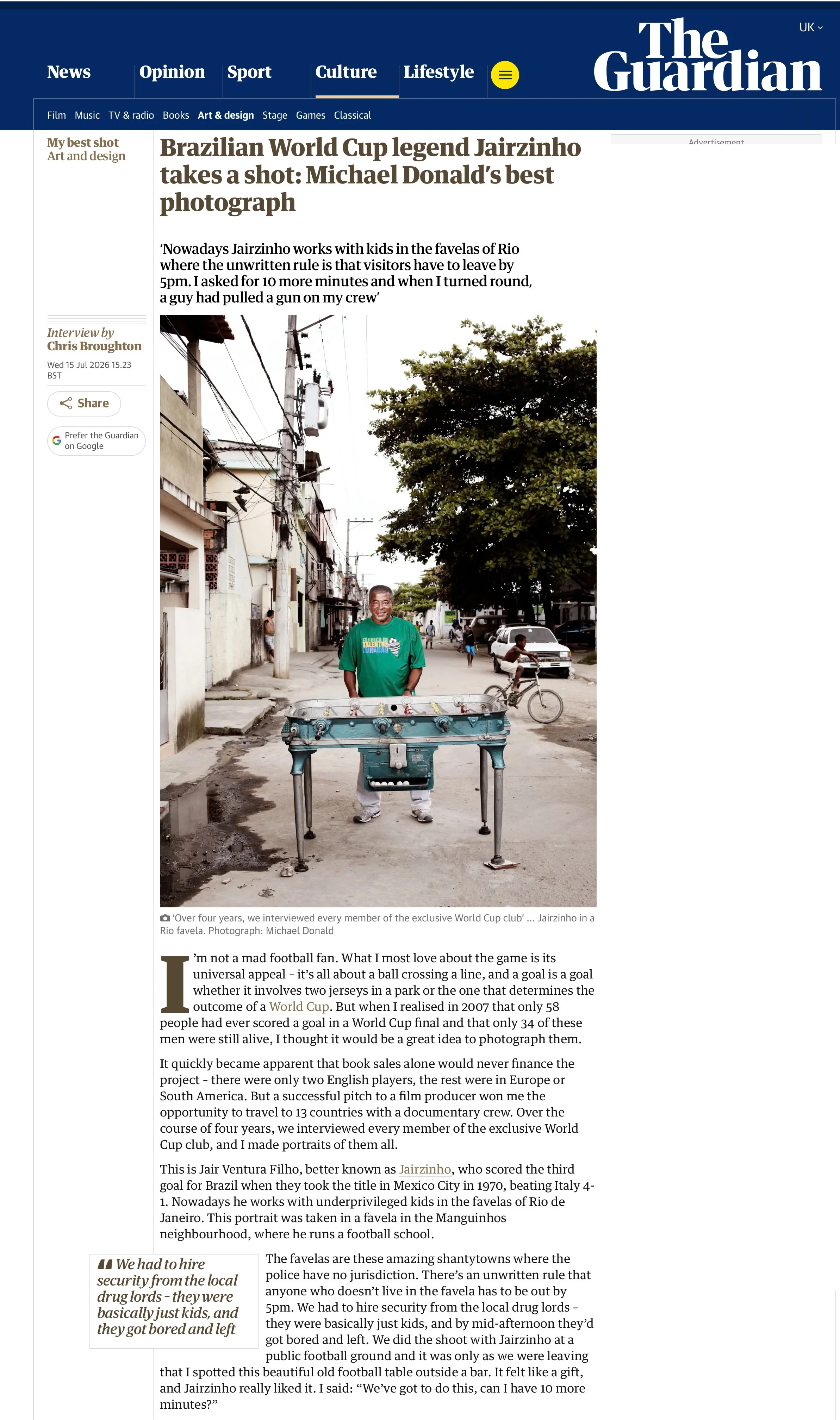 AqqqABrazilian World Cup legend Jairzinho takes a shot: Michael Donald’s best photograph | Art and design copy.jpg