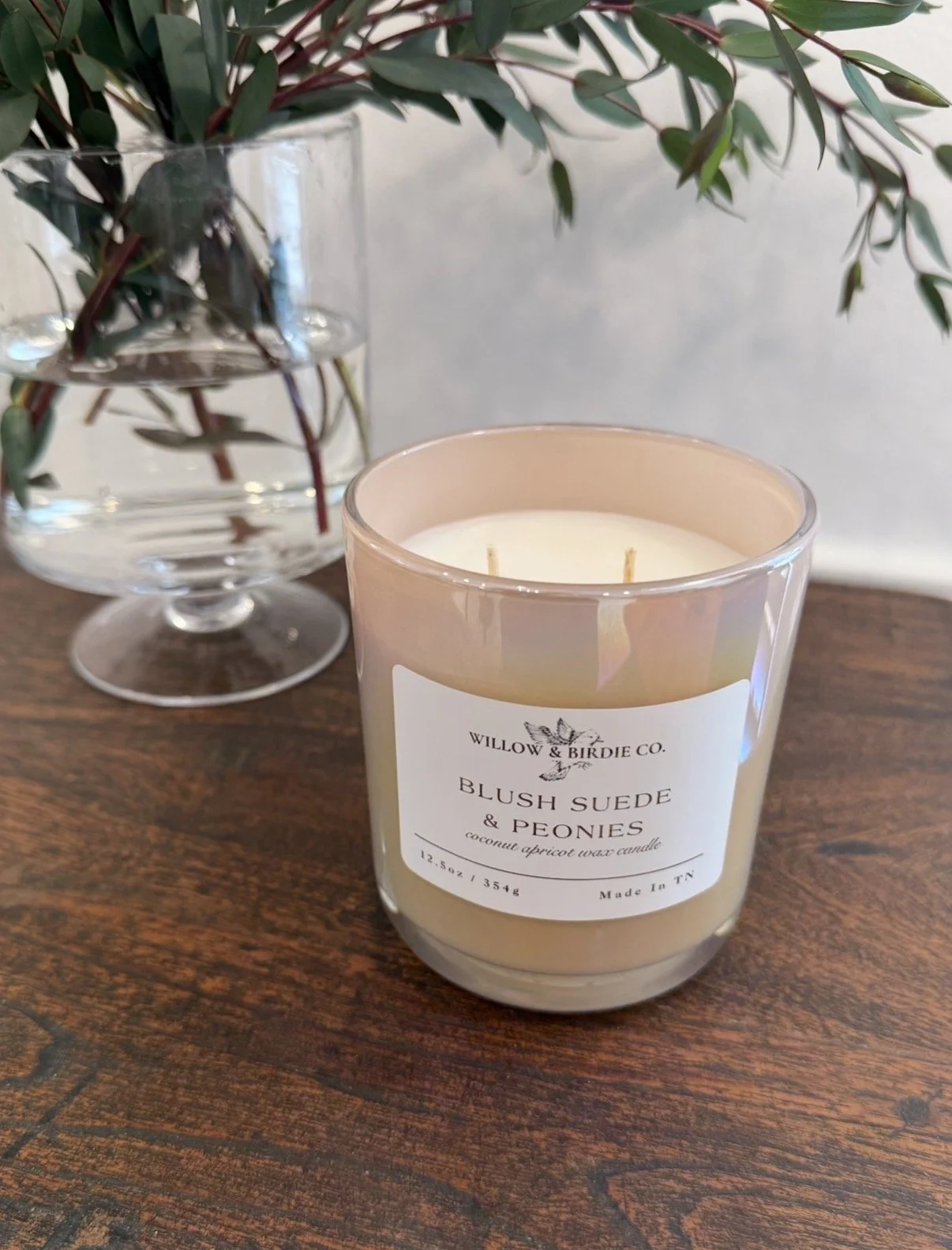 Blush Suede and Peonies Candle