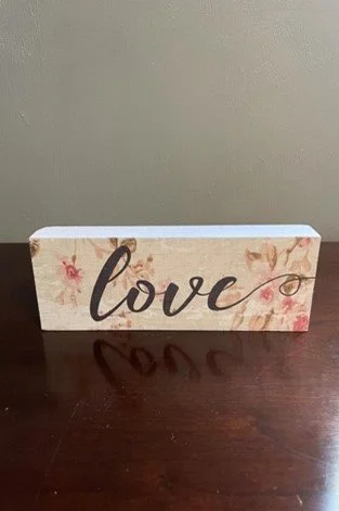 White Floral Love Sign