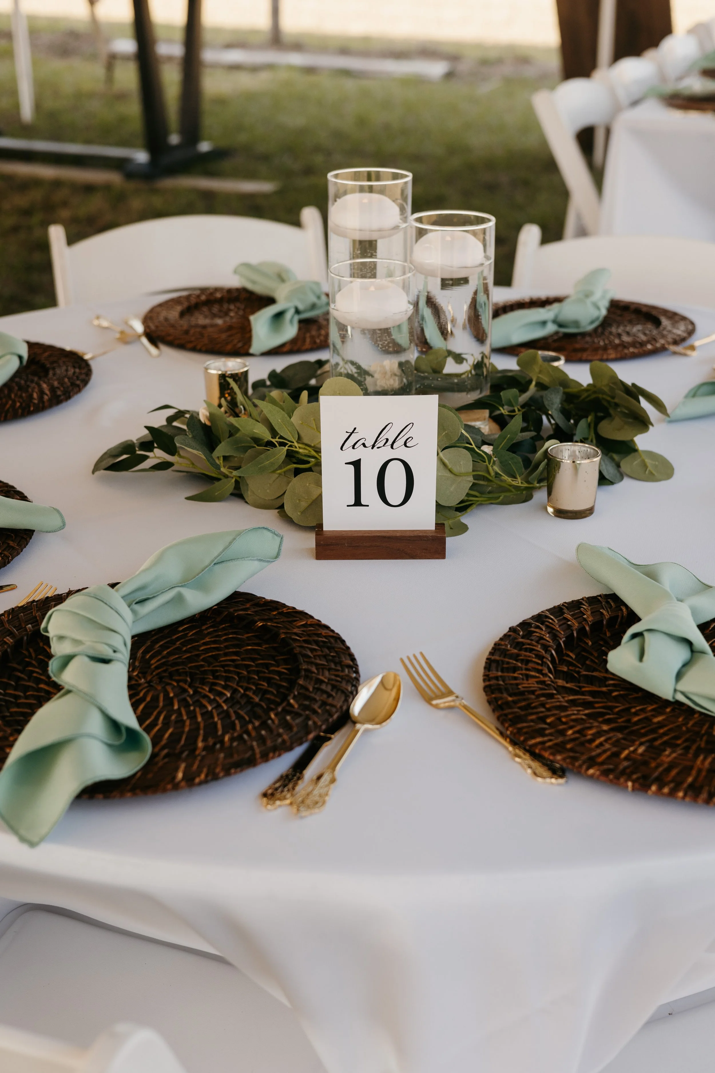 Wood Block Table Number Holder
