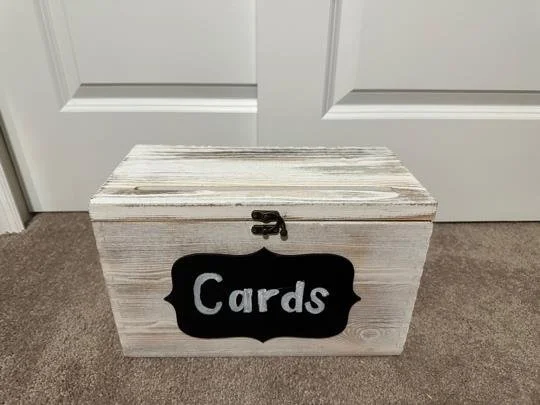 White Washed Card Box