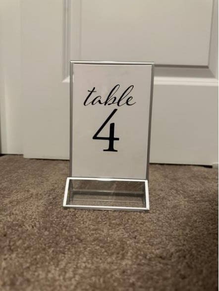 Acrylic/ Silver Table Number Stands (25)