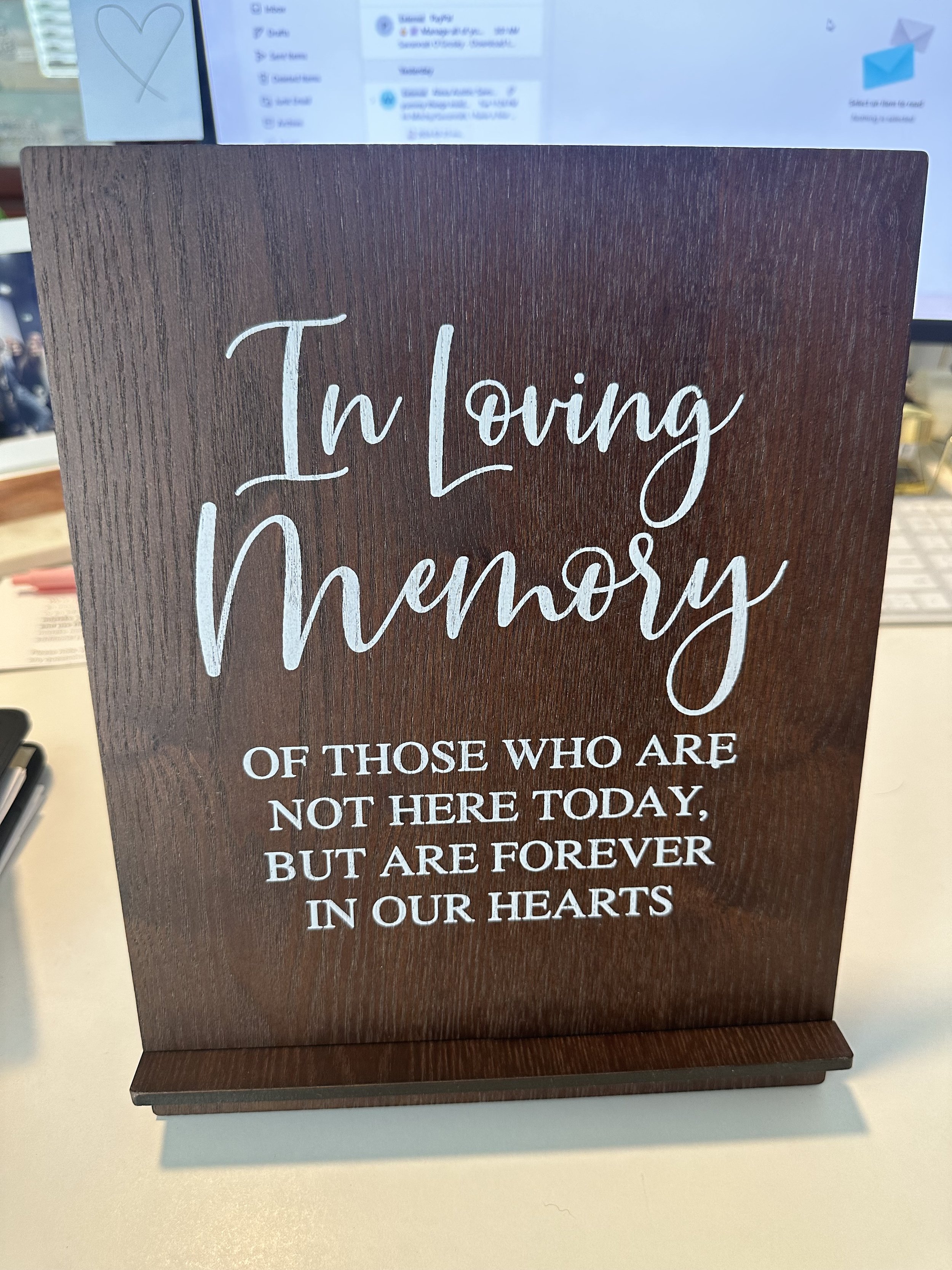 "In Loving Memory" Wood Sign