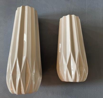 White Geometric Vases (set of 3)