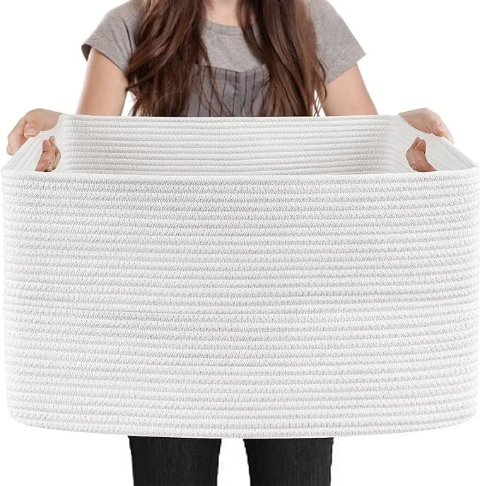 White Linen Basket