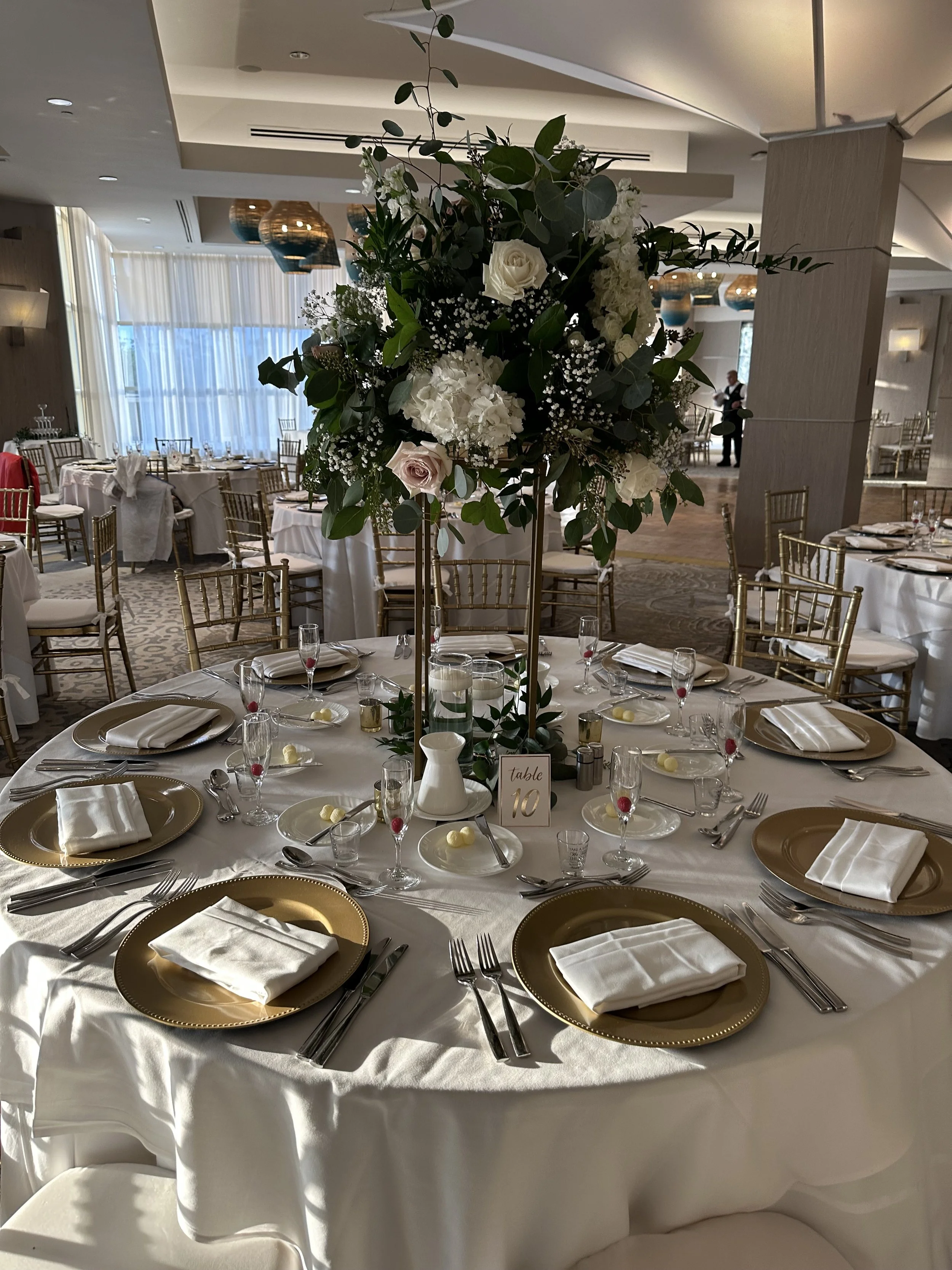 Gold Floral Stands