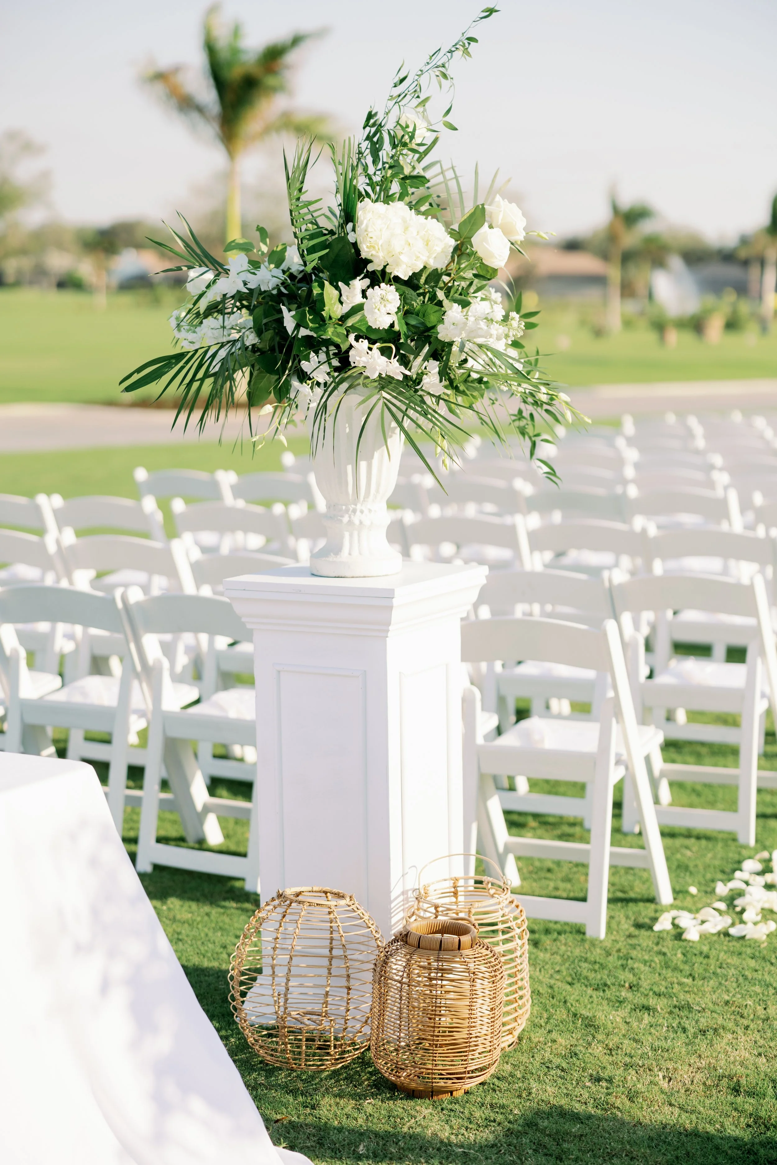 White Floral Column