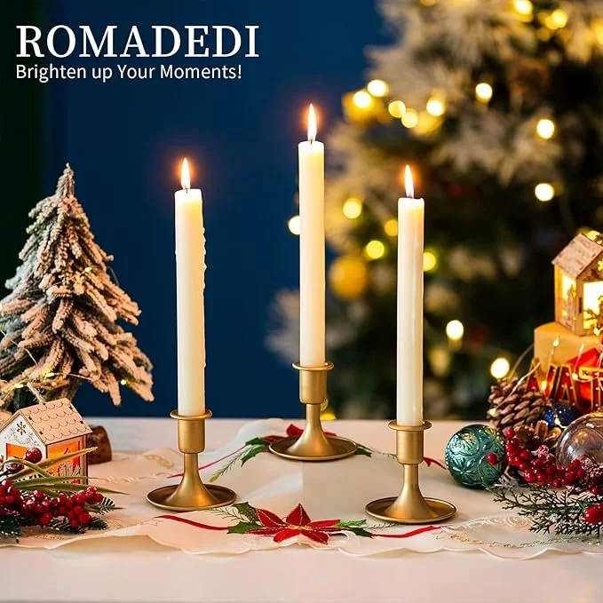 Small gold taper candle holders