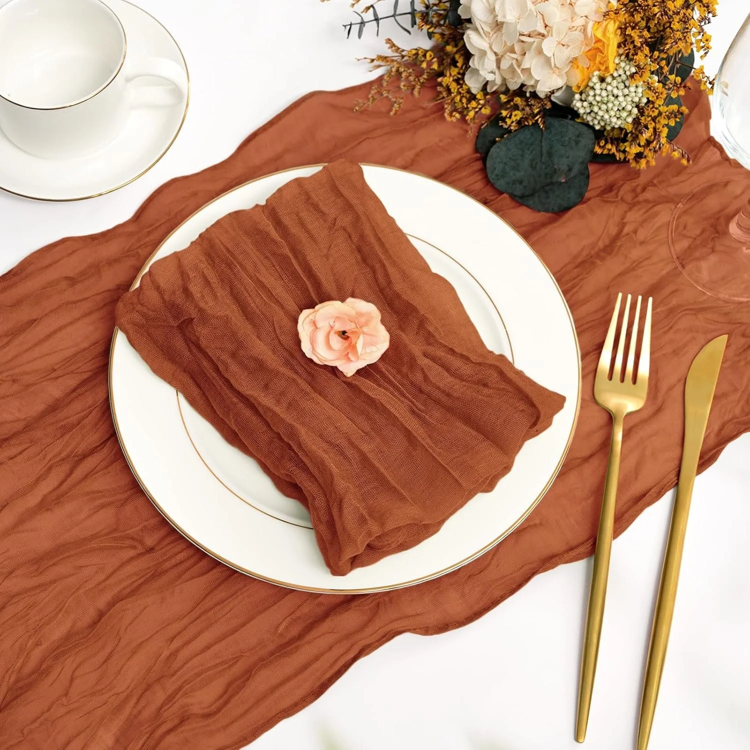 Terracotta Cheesecloth Napkins