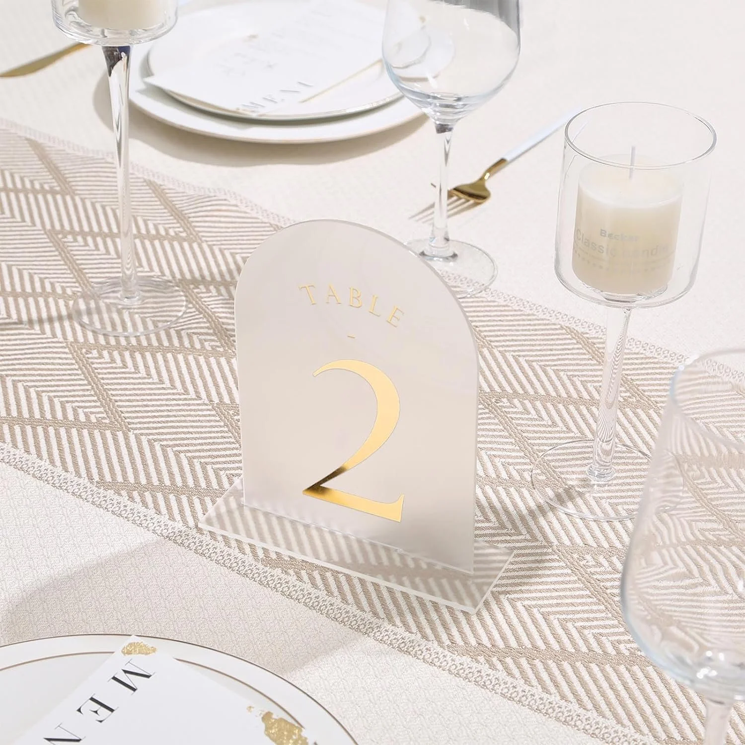Acrylic Frosted Gold Table Numbers 1-20