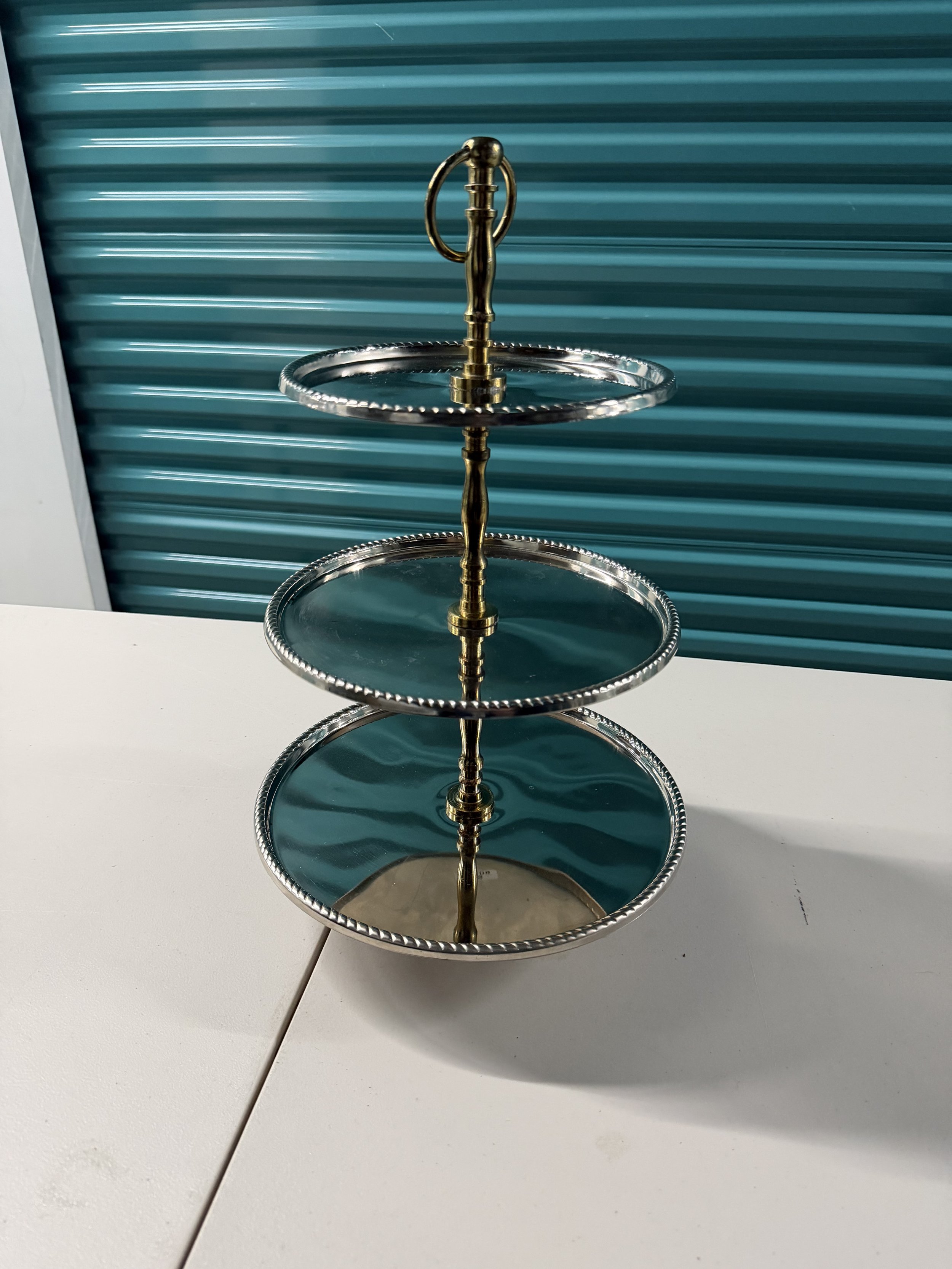 Silver & Gold 3 tiered stand