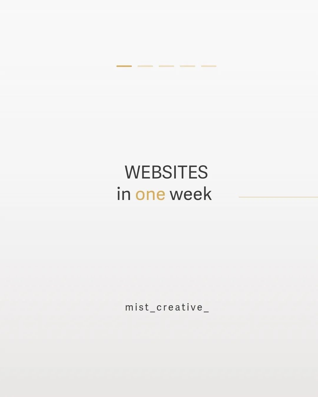Yep you heard it right, website in  ONE WEEK!💻

Get the same top-quality custom website you'd expect in a quarter of the time.

👇 What&rsquo;s included:

- A strategic plan for the site.
- Full custom design (up to 5 pages).
- UX/UI design implemen