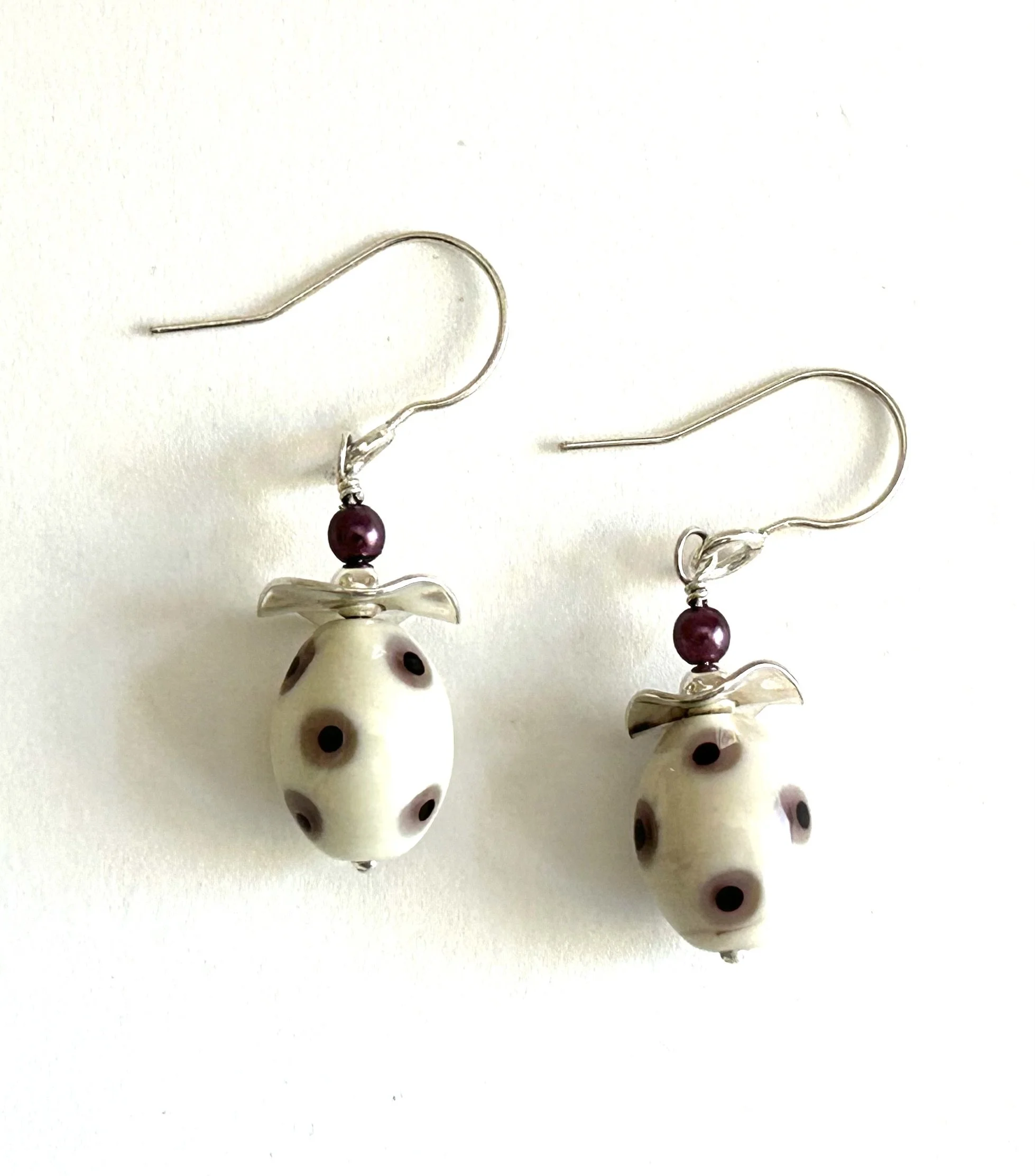 Lampwork Glass Beads on Sterling Silver Earwires