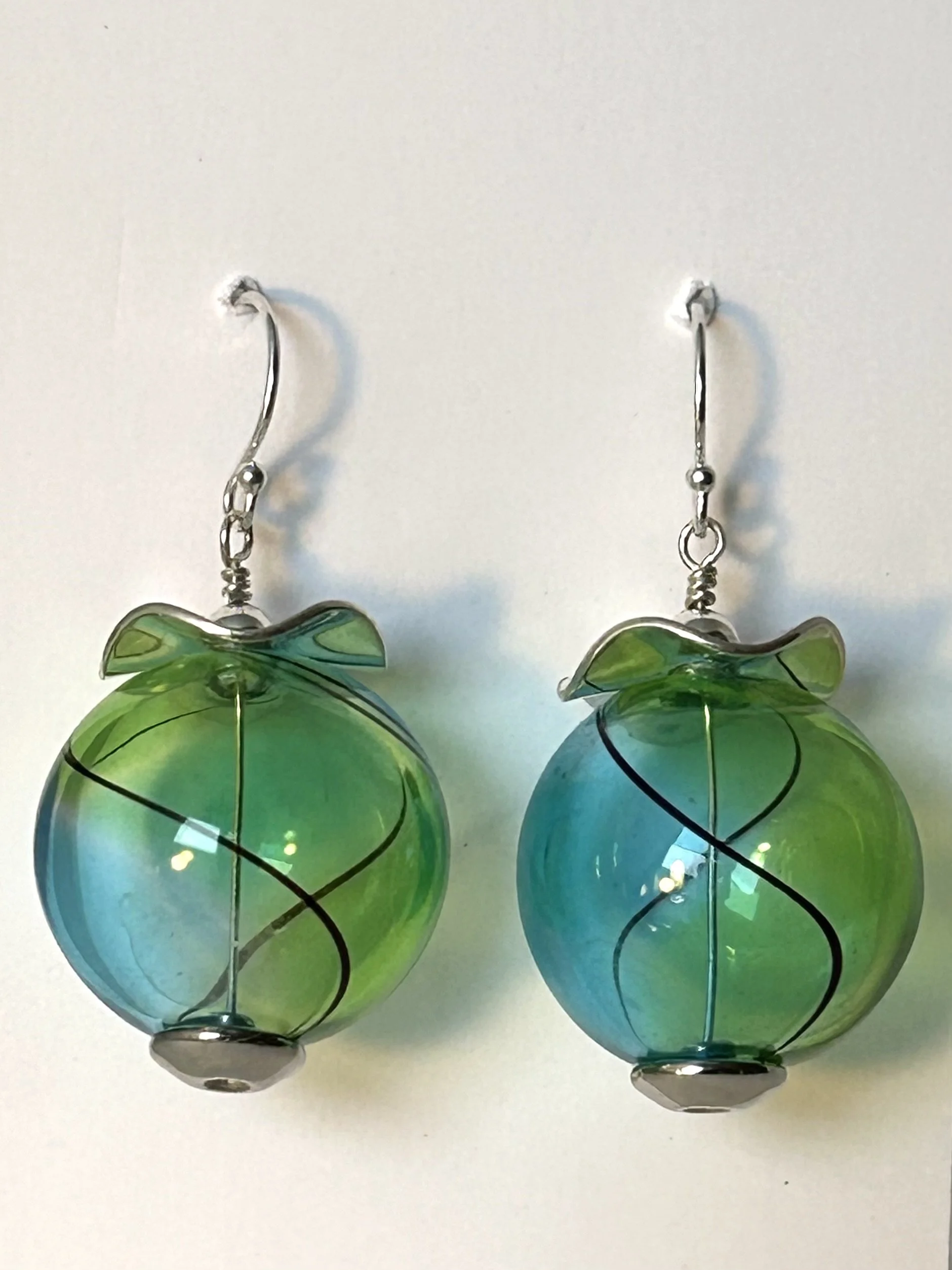 Glass Beads on Sterling Silver Earwires