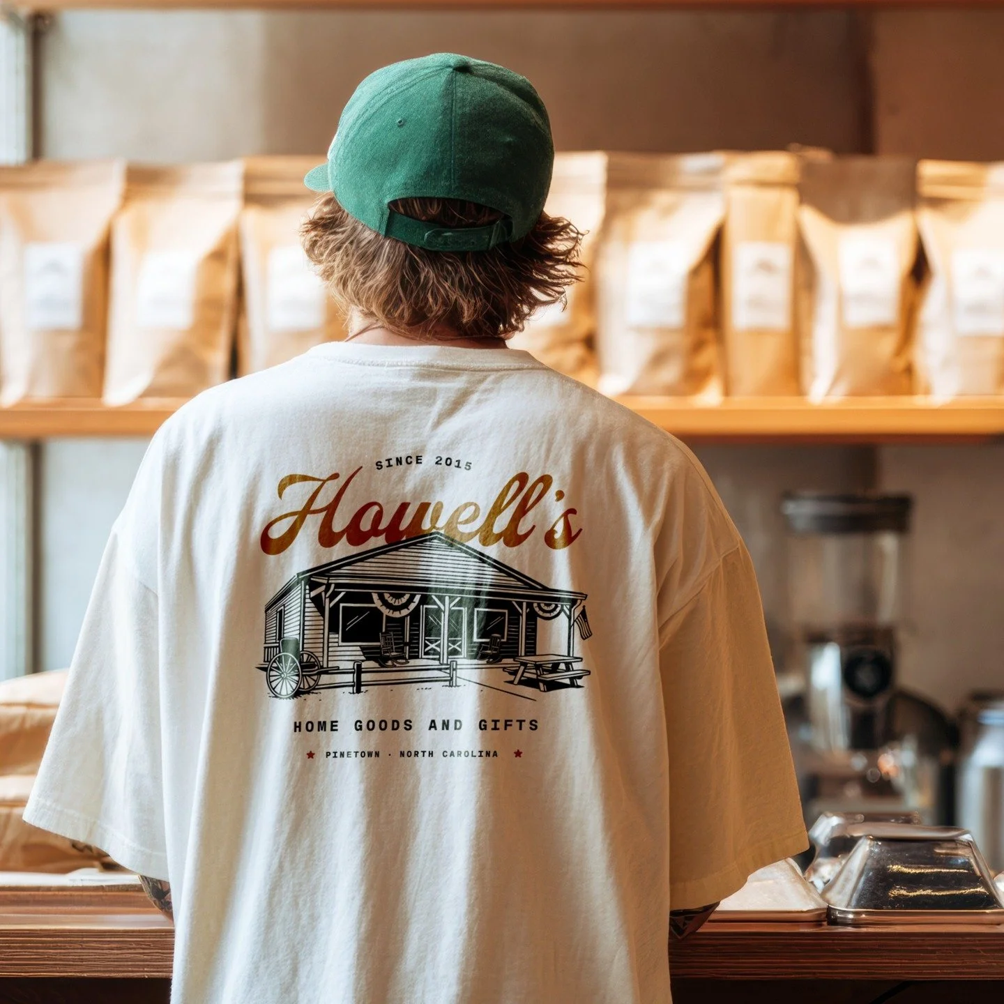 The best brand identities don't just live on a screen. They end up on tote bags slung over shoulders, on tags wrapped around gifts, and on shopping bags walking out the door.

For Howell's Mercantile, we designed a system that scales from a digital a
