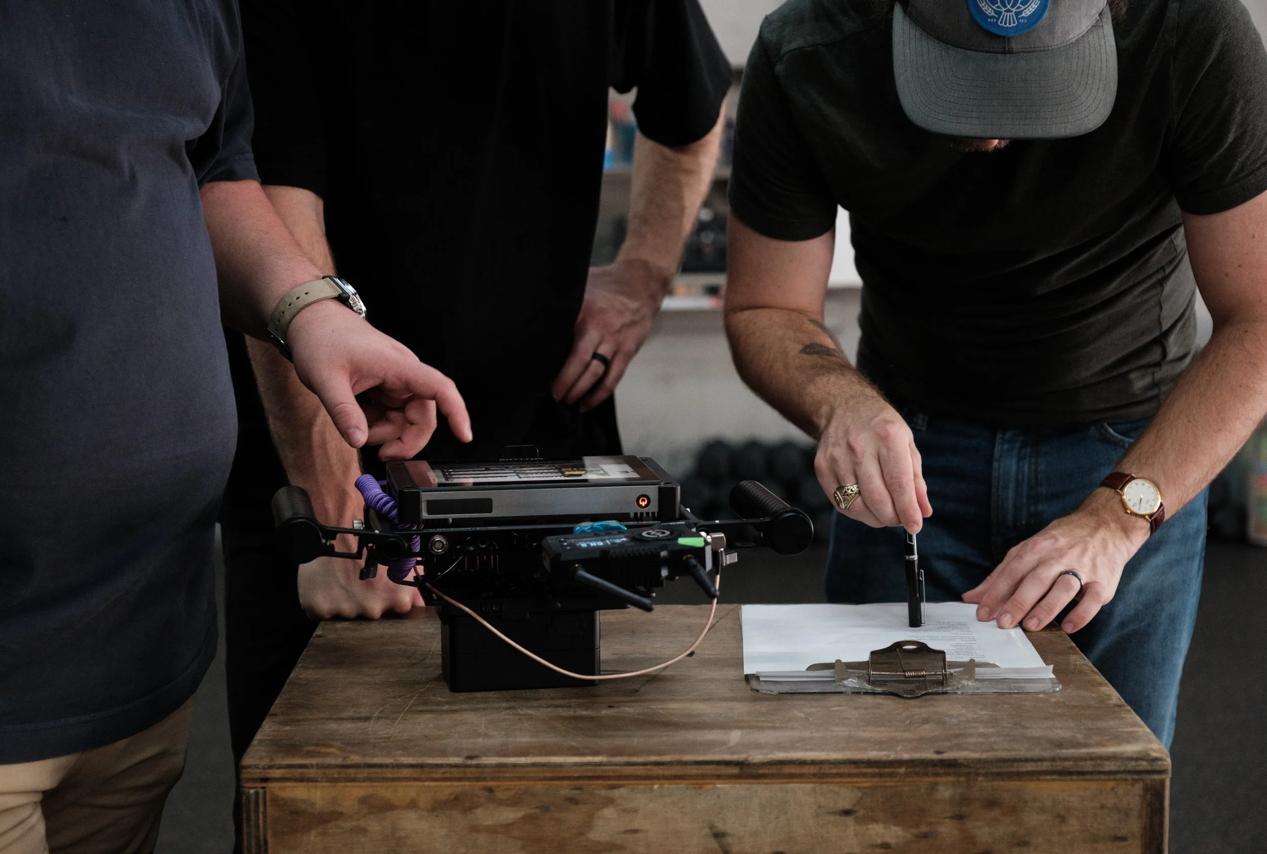 Behind the scenes photo for Yellow Rose Fitness ad campaign filming