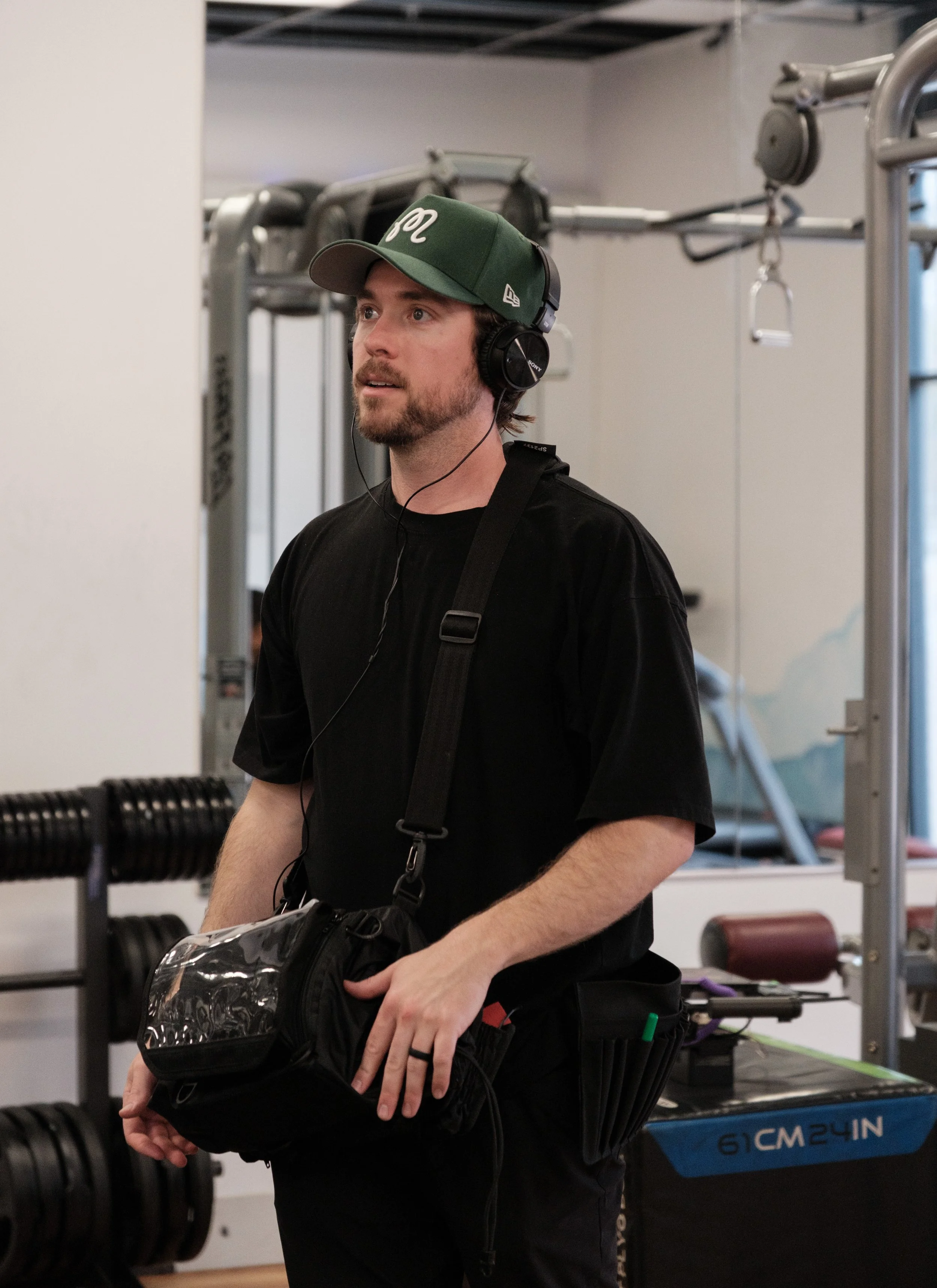 Behind the scenes photo for Yellow Rose Fitness ad campaign filming