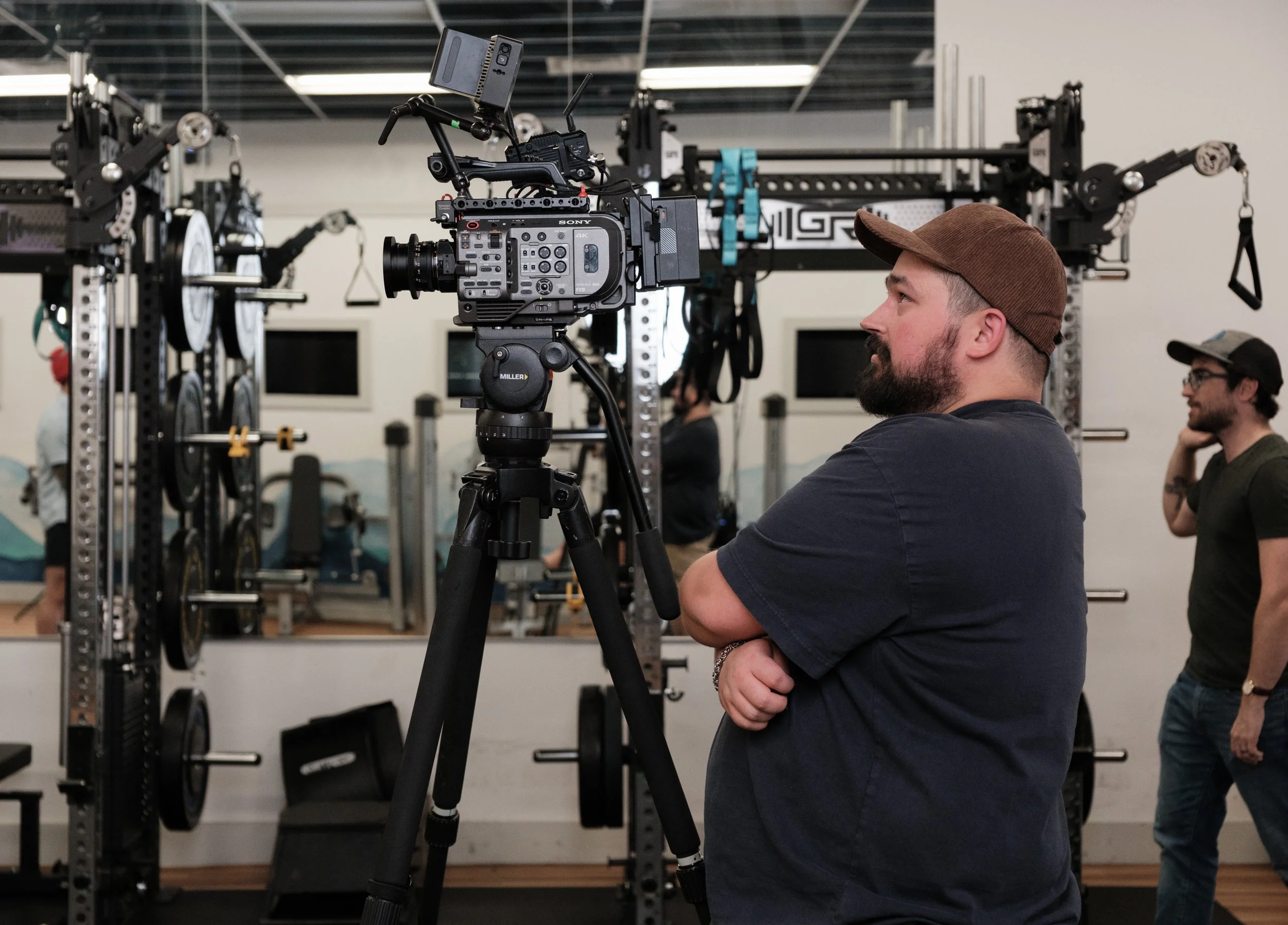 Behind the scenes photo for Yellow Rose Fitness ad campaign filming