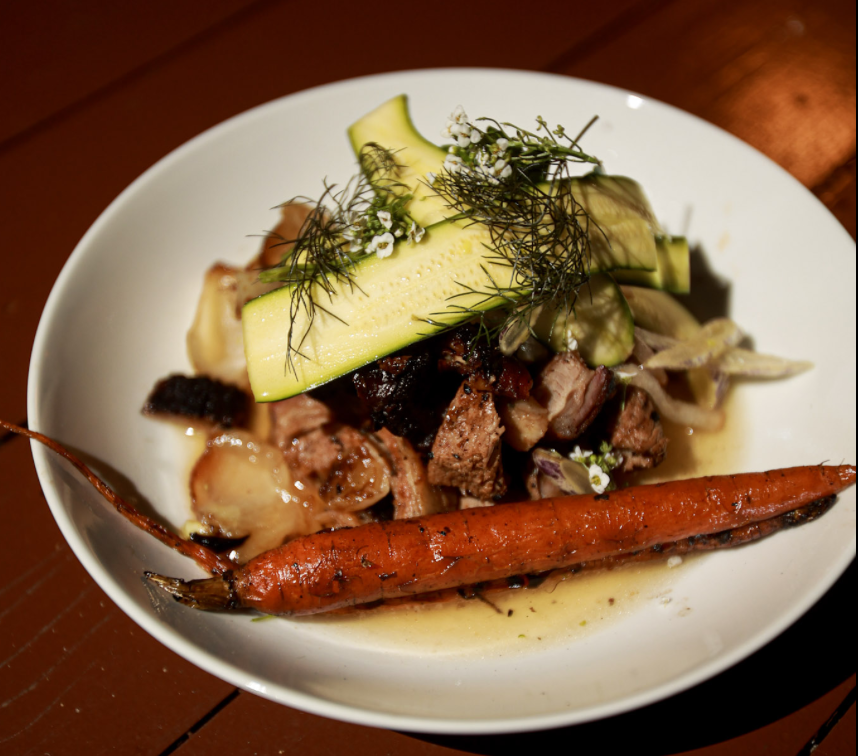 Fall seasonal catering menu sample by Hearth & Harvest, showcasing hearty, harvest-driven dishes prepared over live fire in Southern California.