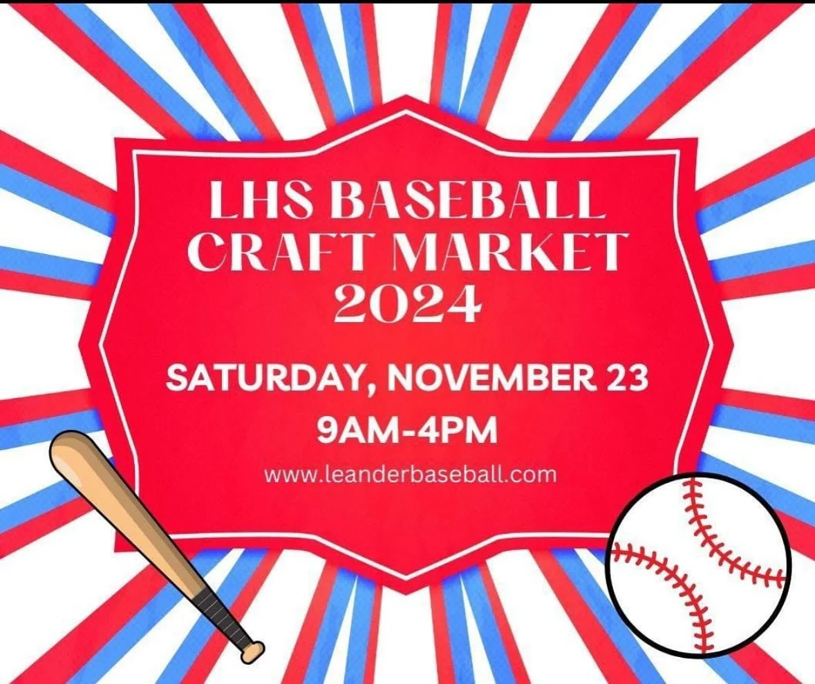 Time for the LHS Baseball ⚾️ Craft Market 🍂 This Saturday 🍩Blazin Glazin Donuts will start serving at 9 AM 🧋🍋🍂⚾️🍂⚾️🍂⚾️🍂⚾️🍂⚾️🍂🍩🍩#leanderhighschool #lhsbaseball #blazinglazindonuts #supportlocal #leander #market #weekendvibes #holidayshoppi