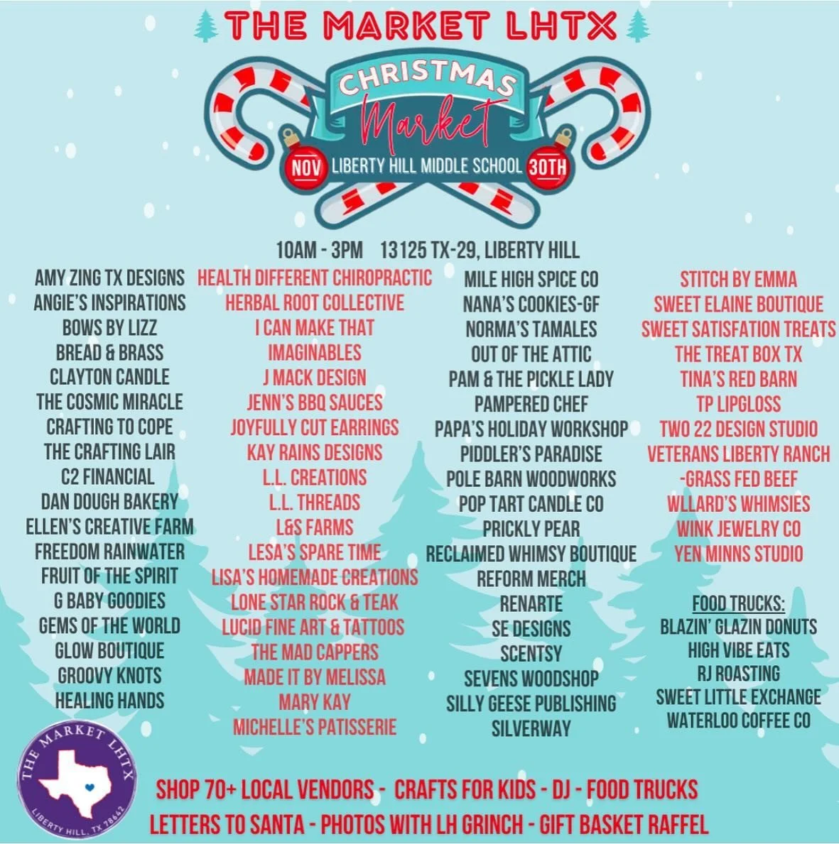 🎄Saturday, November 30th, Open from 10 AM❄️3 PM 🧑🏽&zwj;🎄Christmas Market presented by @themarketlhtx🎅🏽Come  to @libertyhillmiddle and get some holiday shopping 🛍️ done ✅ Stop by the trailer for a cup of hot or cold coffee and yummy fresh mini 