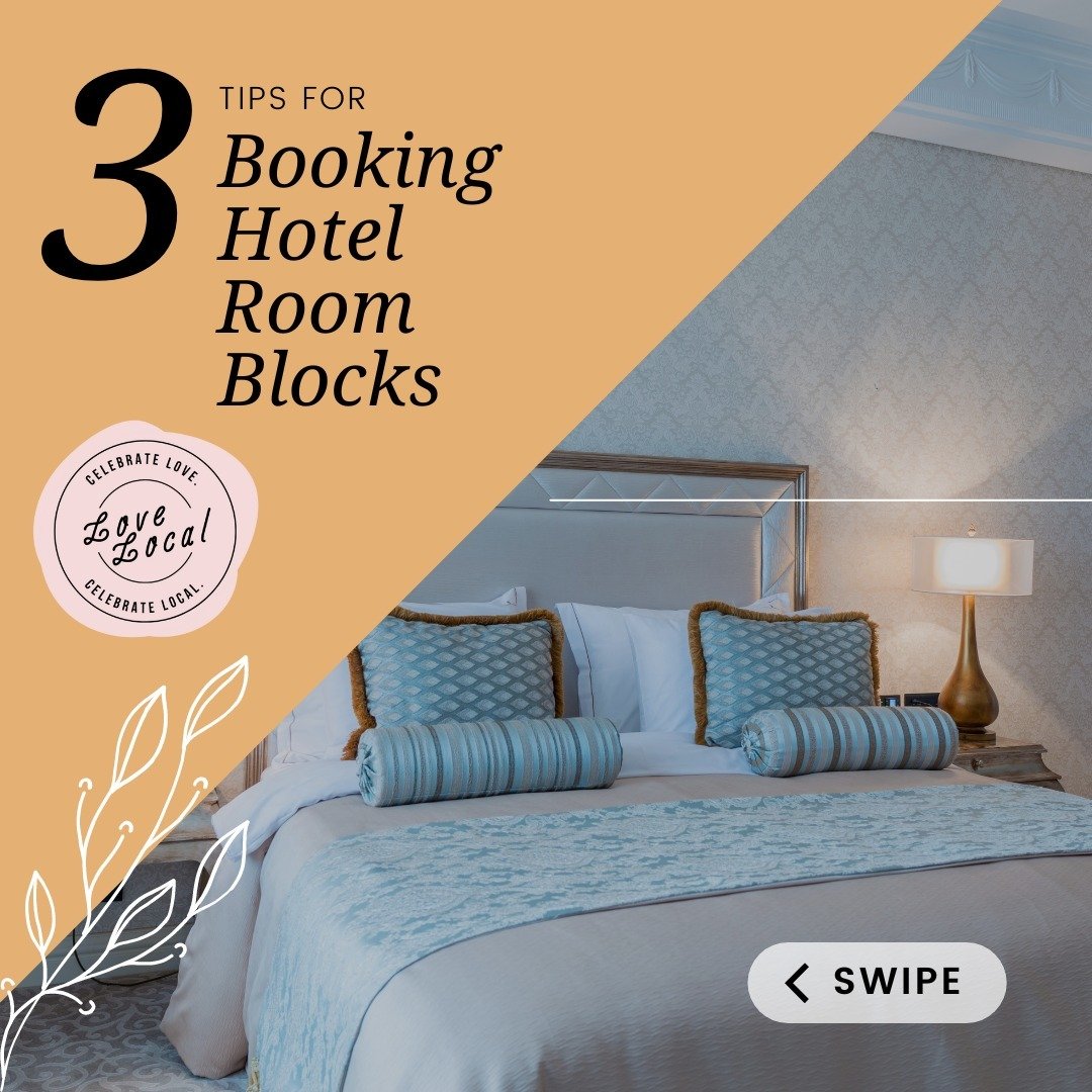 Unlock the secrets to stress-free hotel bookings for your wedding guests! 💼✨ Here are three tips to ace your hotel room blocks: Start early to snag the best rates, choose locations with convenient amenities, and communicate clearly with your guests.
