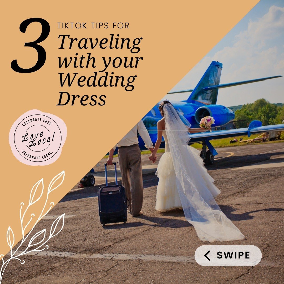 Traveling with your wedding dress? ✈️💍 Ensure it arrives safely and in style with these expert tips! From using a sturdy garment bag to opting for carry-on whenever possible, we've got you covered. Your dress deserves a first-class journey to your s