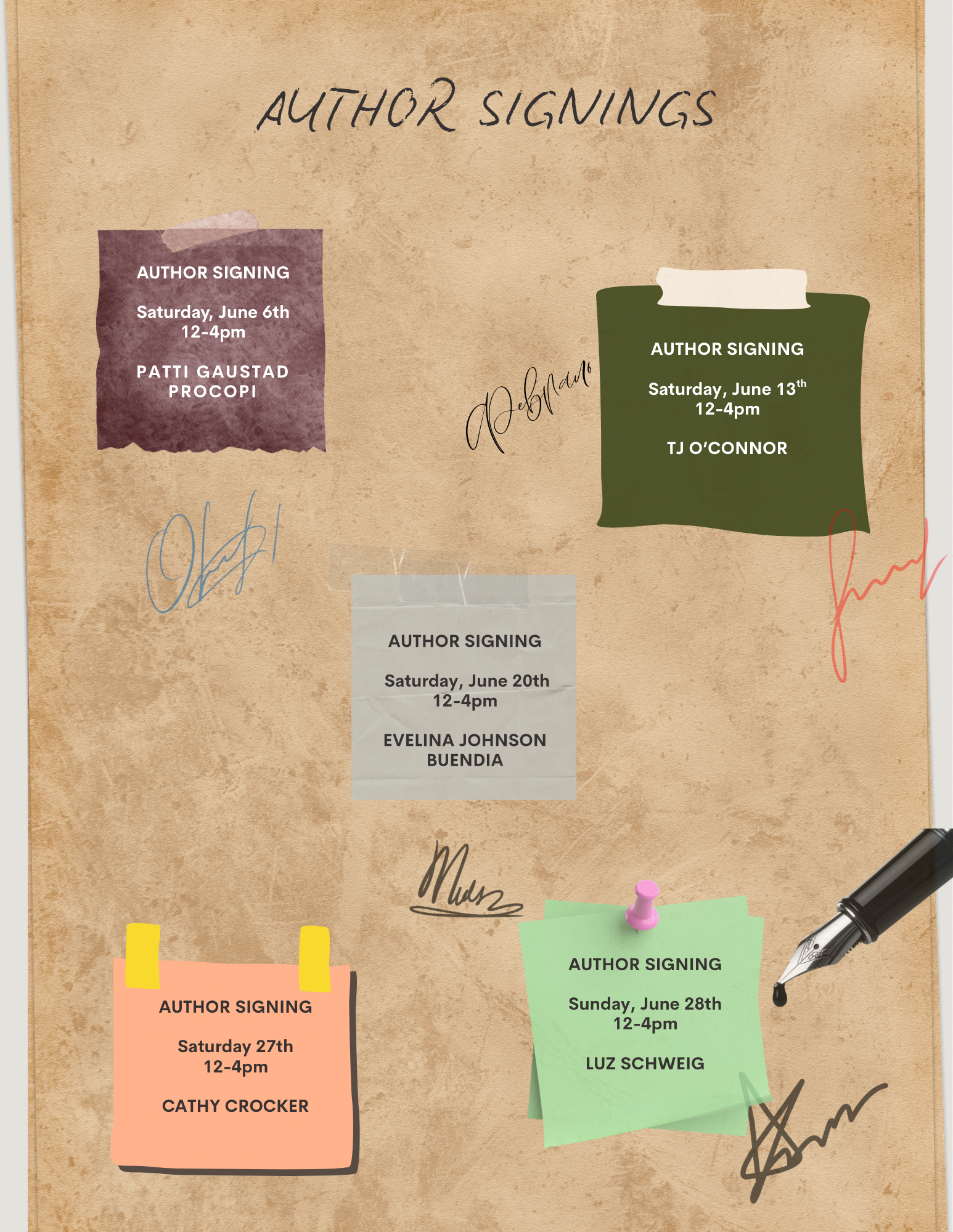 June Author Signings