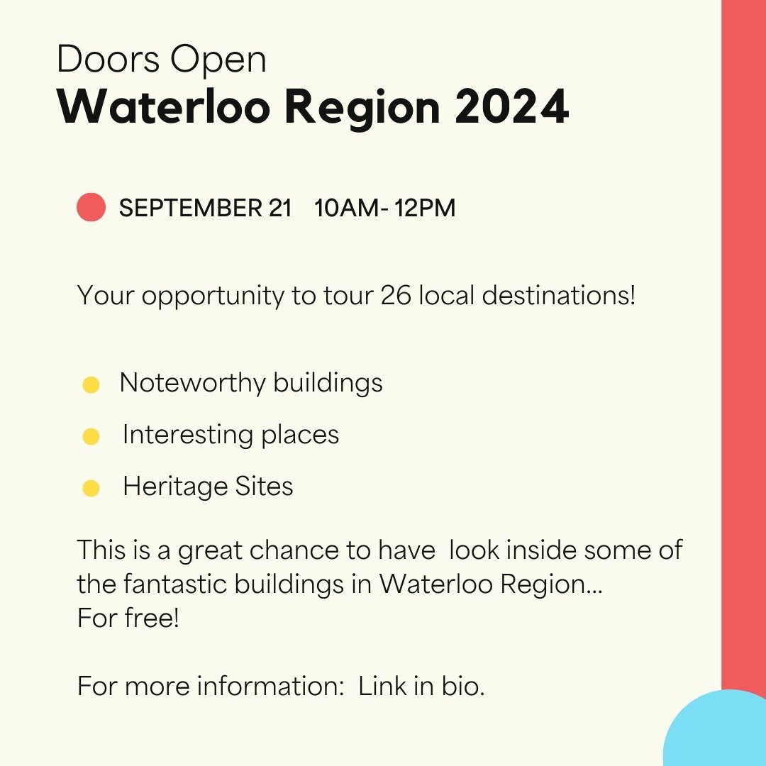 #waterlooregion #doorsopenontario #familyfriendly #ontarioarchitecture